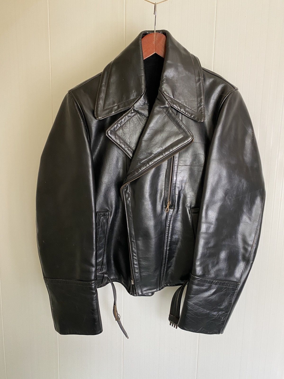 Vintage Rare vintage 40s genuine horsehide motorcycle leather jacket ...