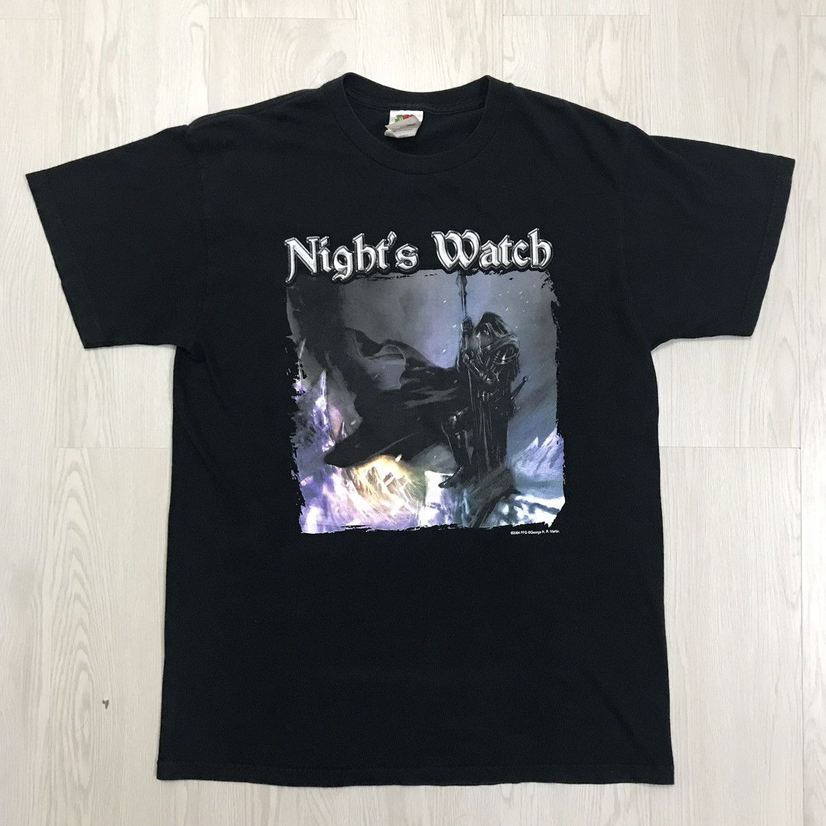 image of Cartoon Network x Movie Vintage Game Of Thrones Movie Tee Night Watch Hbo in Black (Size Medium)
