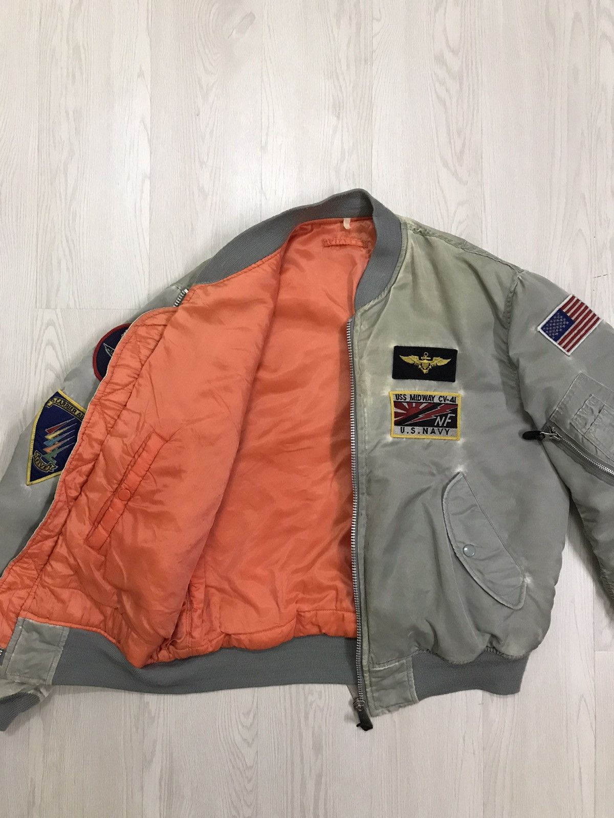 Vintage 💥RARE💥 Vintage US Navy Ma-1 Bomber Jacket Size US L / EU 52-54 / 3 - 11 Thumbnail