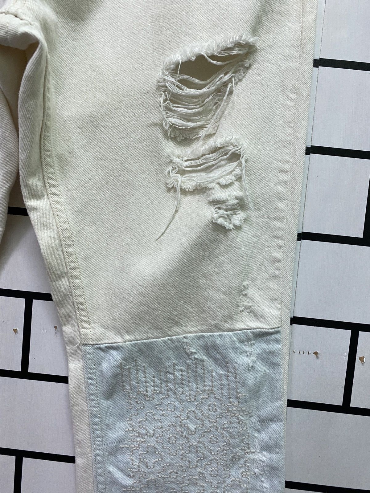 Designer × Zara ZARA TRAFALUC Denim Maker Patchwork/ Shisako Distressd Denim Size US 30 / EU 46 - 7 Thumbnail
