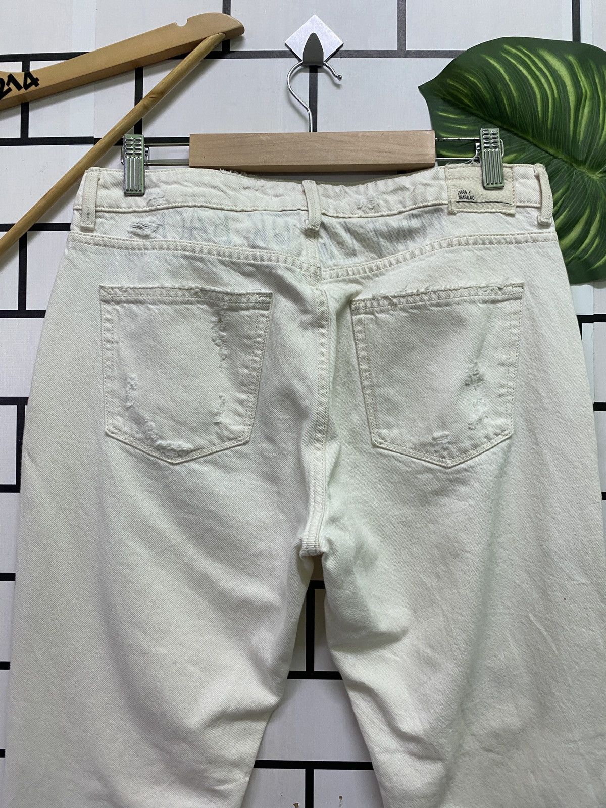 Designer × Zara ZARA TRAFALUC Denim Maker Patchwork/ Shisako Distressd Denim Size US 30 / EU 46 - 12 Thumbnail