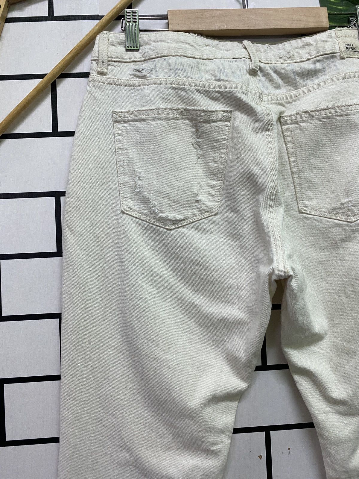 Designer × Zara ZARA TRAFALUC Denim Maker Patchwork/ Shisako Distressd Denim Size US 30 / EU 46 - 13 Thumbnail
