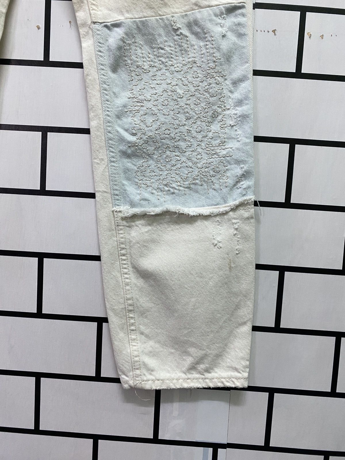 Designer × Zara ZARA TRAFALUC Denim Maker Patchwork/ Shisako Distressd Denim Size US 30 / EU 46 - 8 Thumbnail