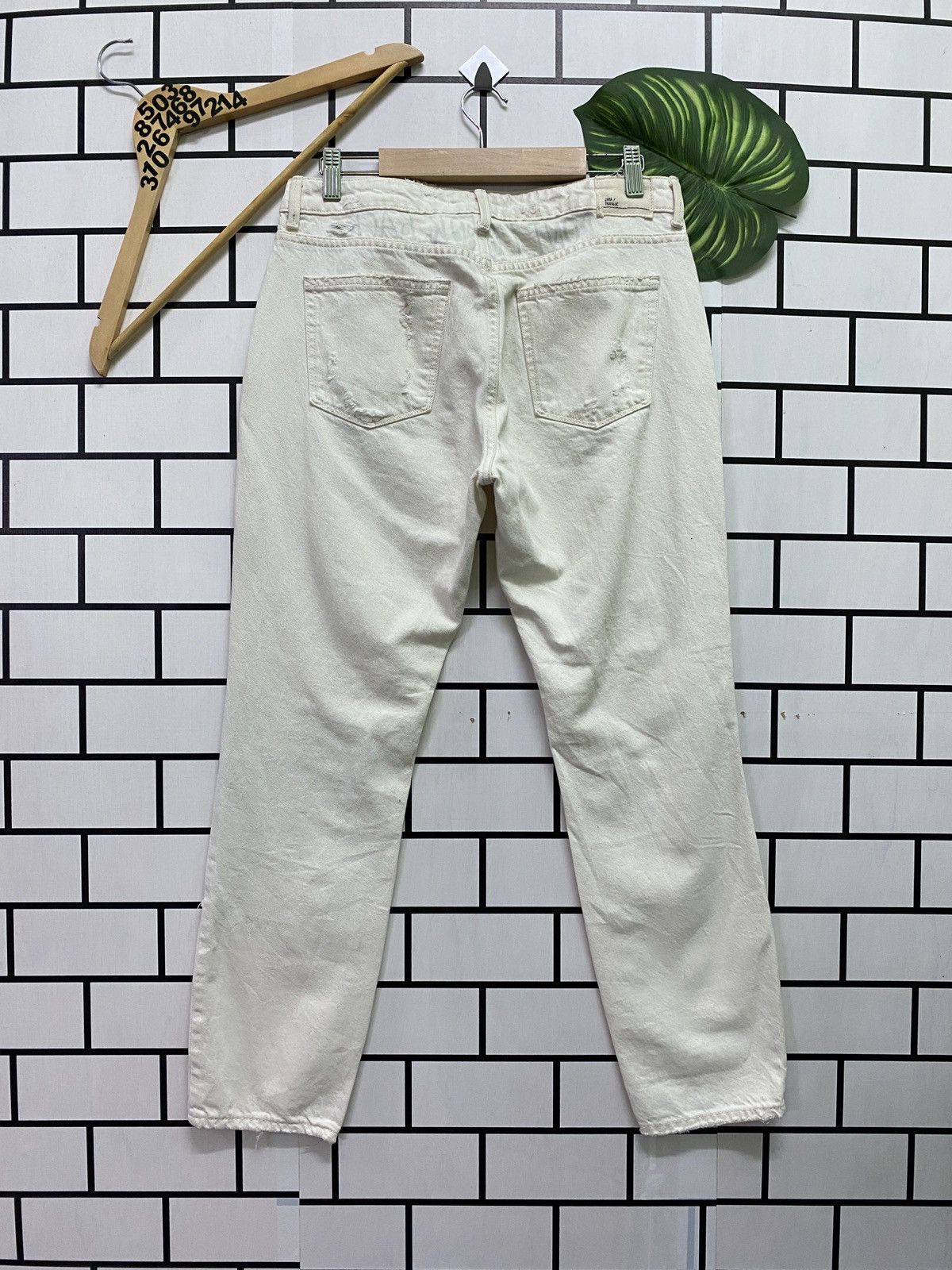 Designer × Zara ZARA TRAFALUC Denim Maker Patchwork/ Shisako Distressd Denim Size US 30 / EU 46 - 2 Thumbnail