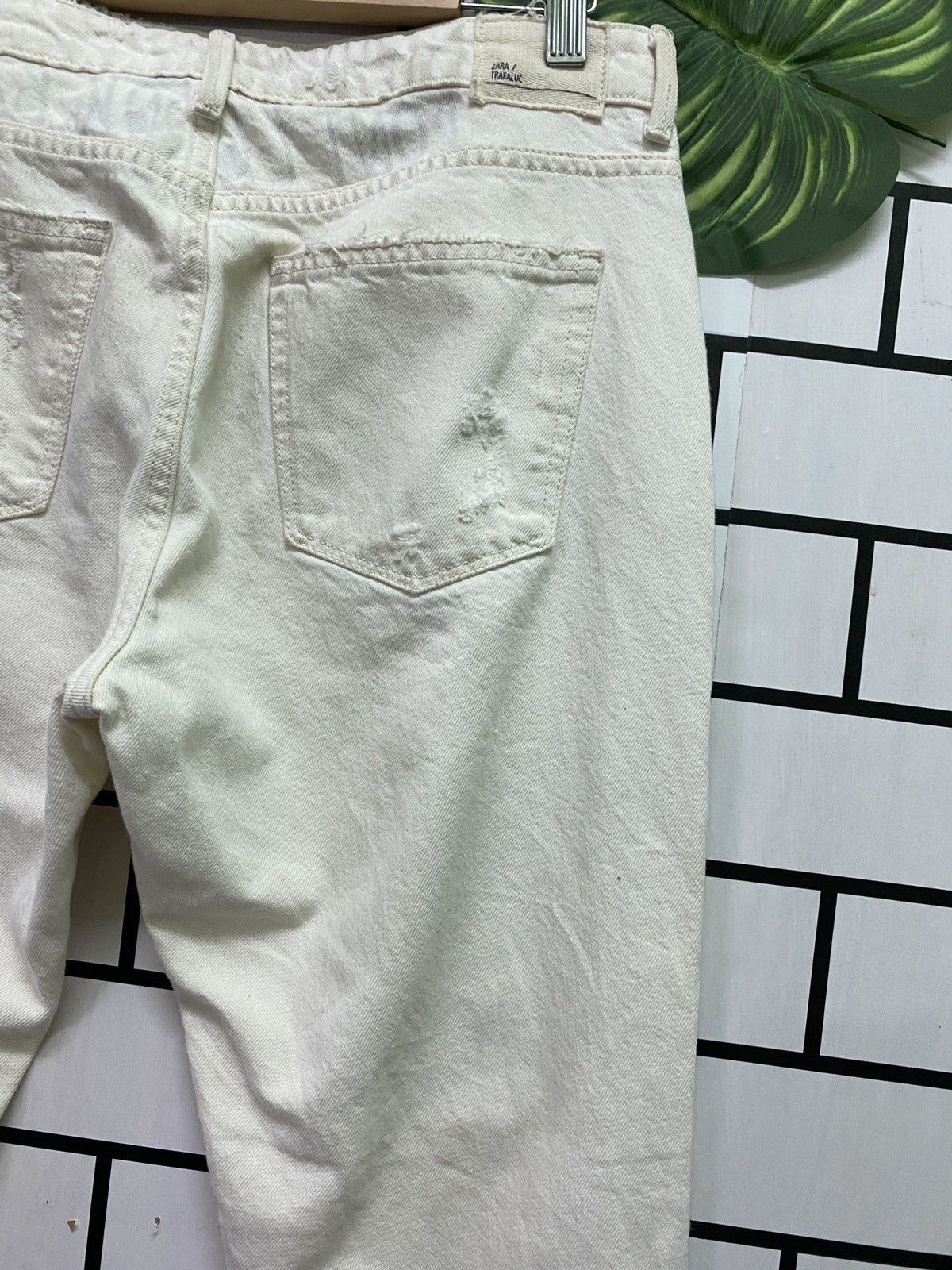 Designer × Zara ZARA TRAFALUC Denim Maker Patchwork/ Shisako Distressd Denim Size US 30 / EU 46 - 14 Thumbnail