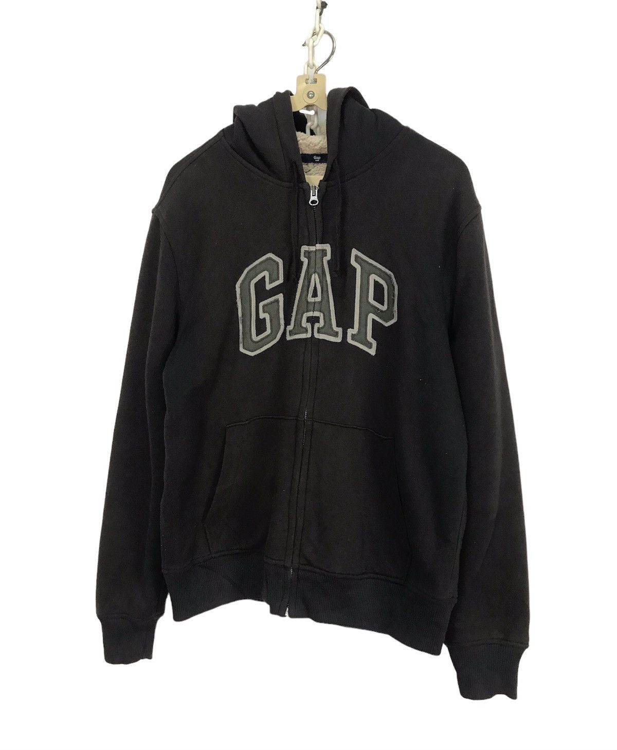 image of Gap Spellout Zipper Hoodie in Brown, Men's (Size Medium)