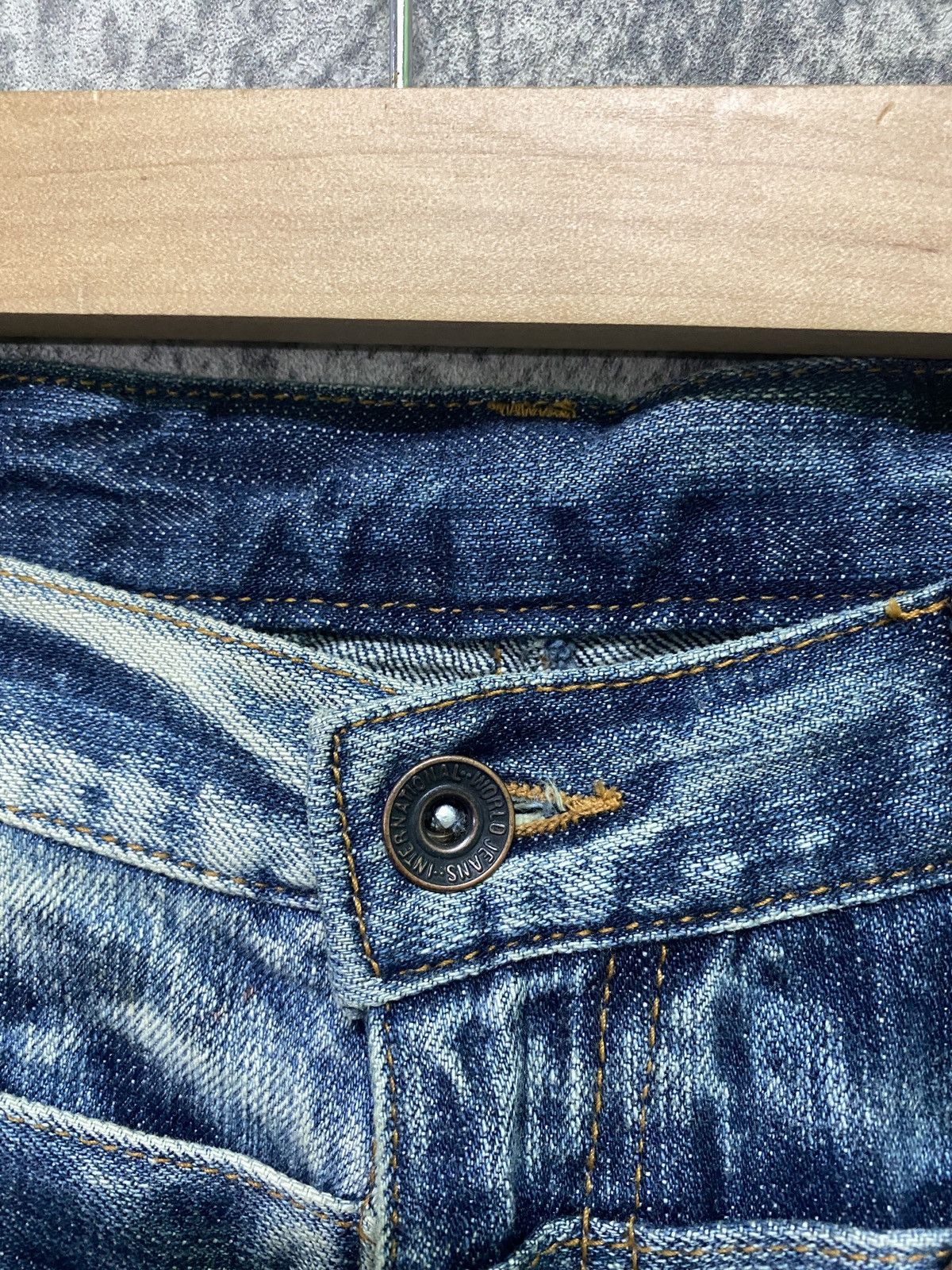 Designer × Japanese Brand Double Waist Claw Mark International World Denim Jeans Size US 32 / EU 48 - 10 Thumbnail