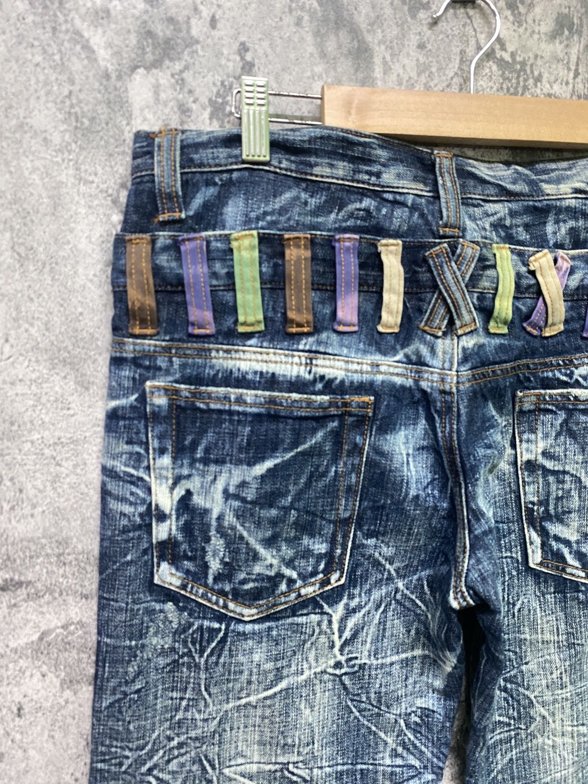 Designer × Japanese Brand Double Waist Claw Mark International World Denim Jeans Size US 32 / EU 48 - 12 Thumbnail