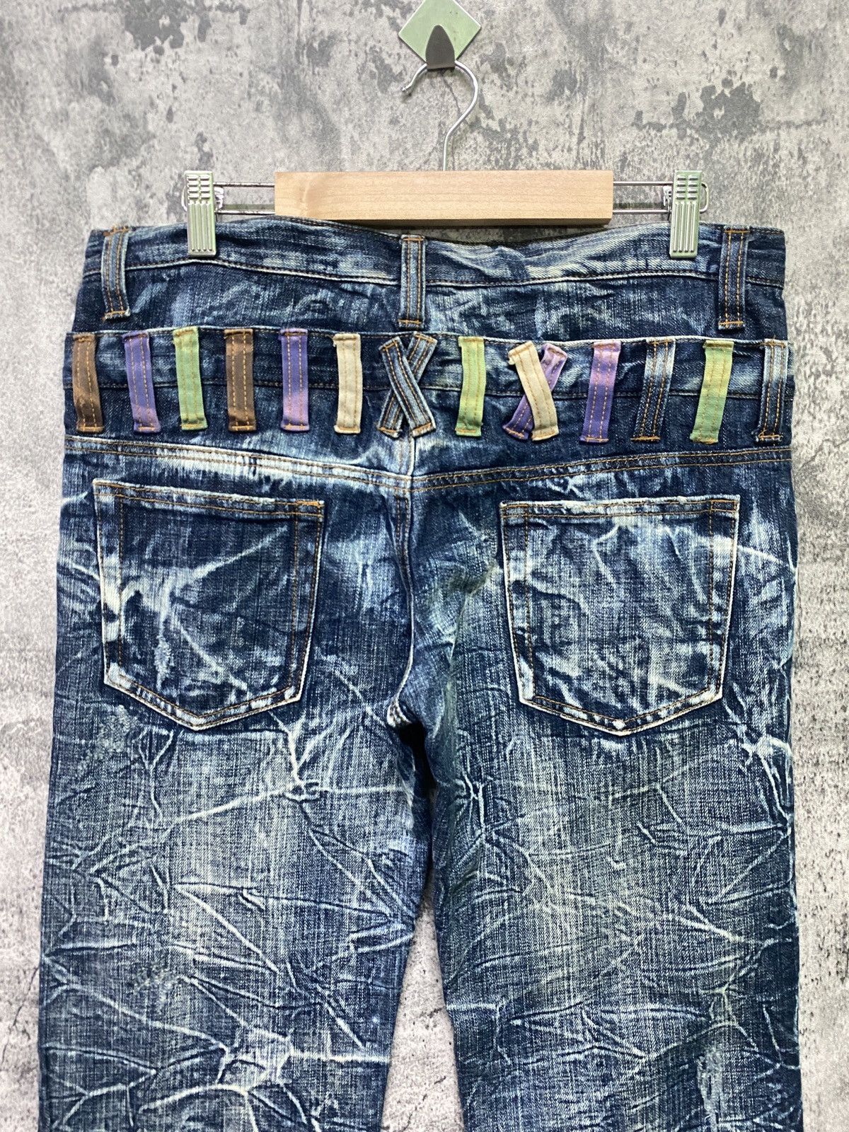 Designer × Japanese Brand Double Waist Claw Mark International World Denim Jeans Size US 32 / EU 48 - 11 Thumbnail