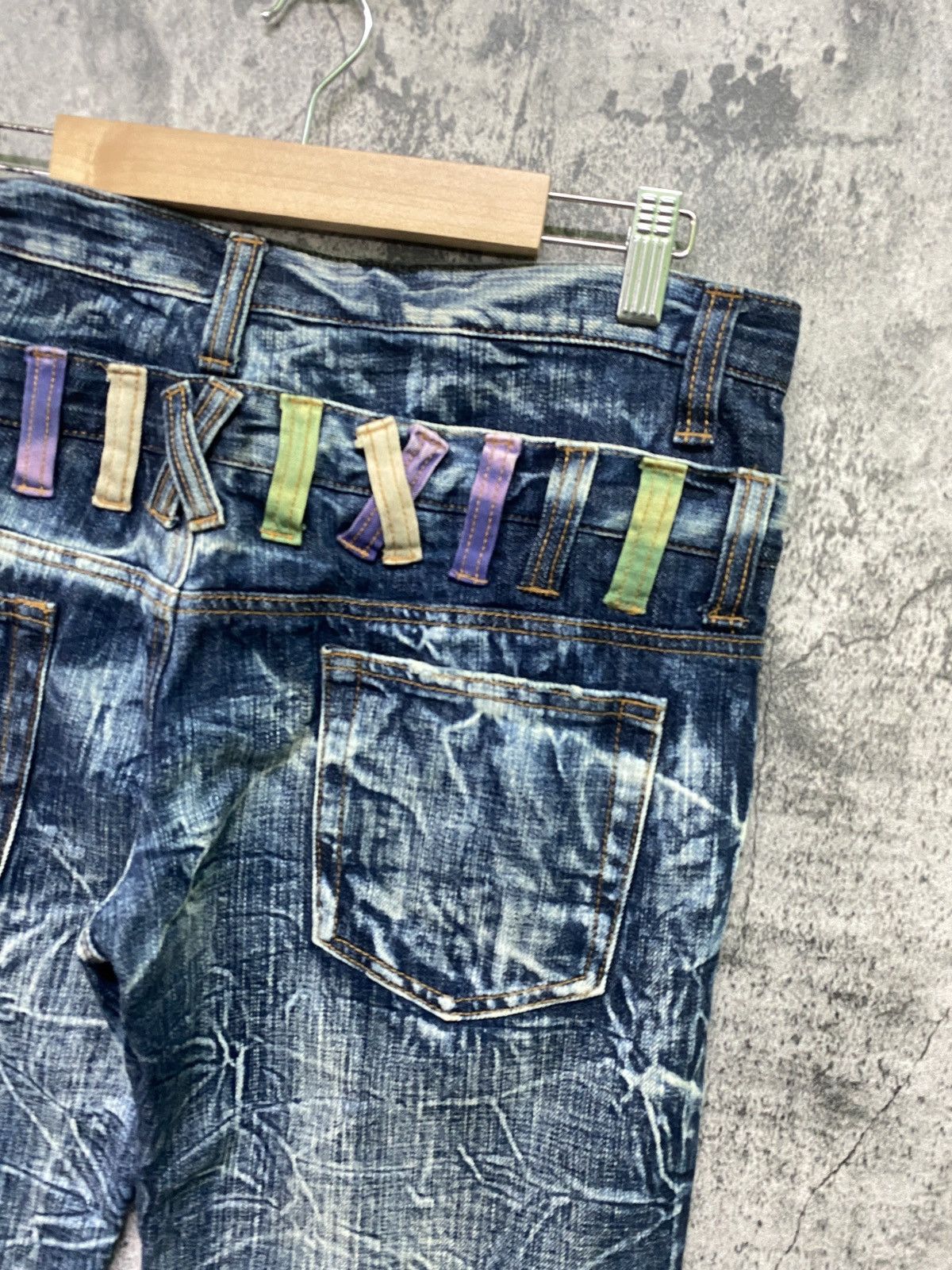 Designer × Japanese Brand Double Waist Claw Mark International World Denim Jeans Size US 32 / EU 48 - 13 Thumbnail