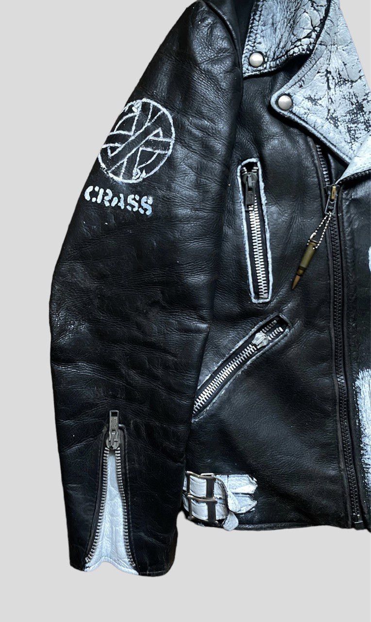 Vintage RARE True Punk Vintage 70s Custom Leather Biker Jacket Size US L / EU 52-54 / 3 - 5 Thumbnail