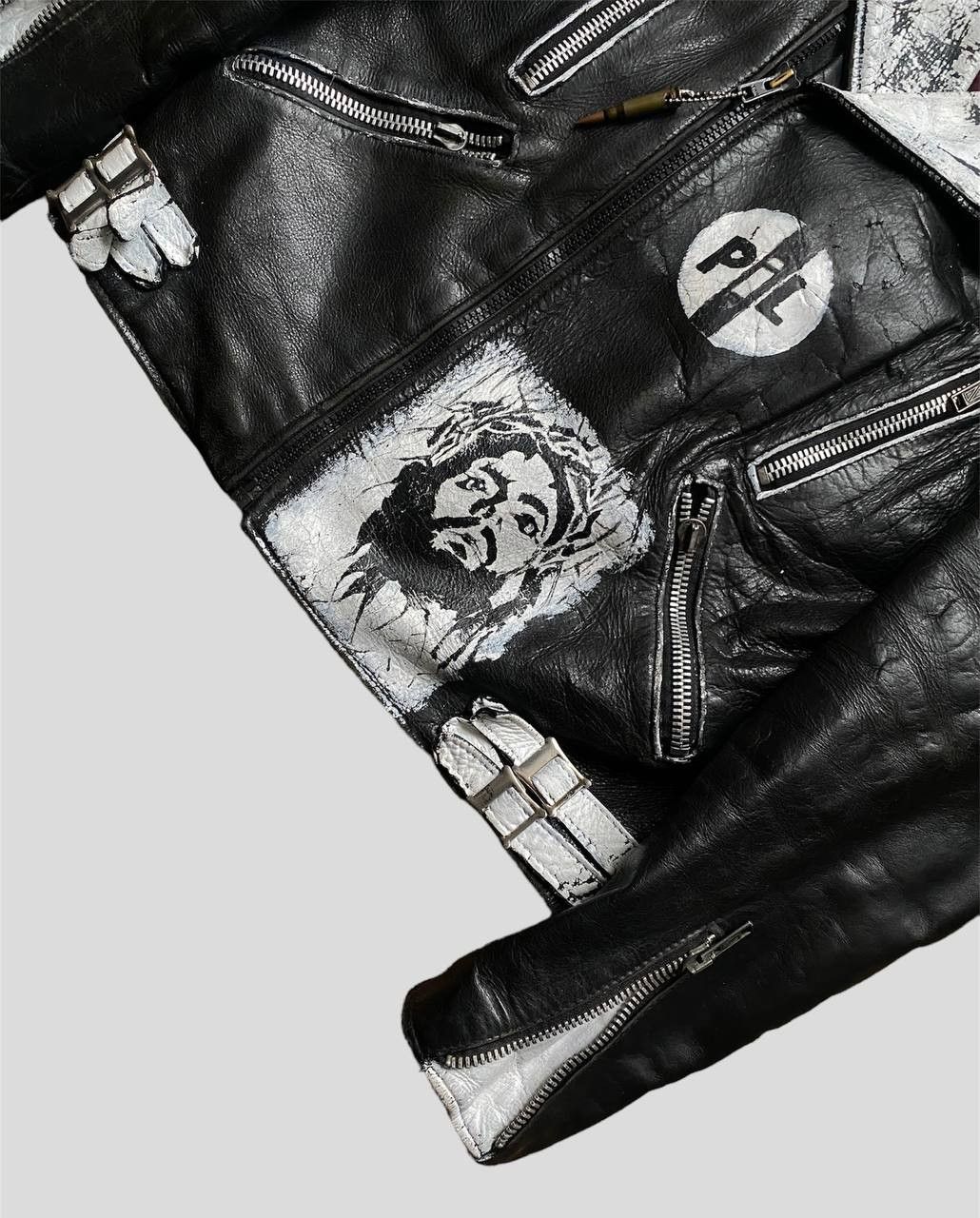 Vintage RARE True Punk Vintage 70s Custom Leather Biker Jacket Size US L / EU 52-54 / 3 - 3 Thumbnail