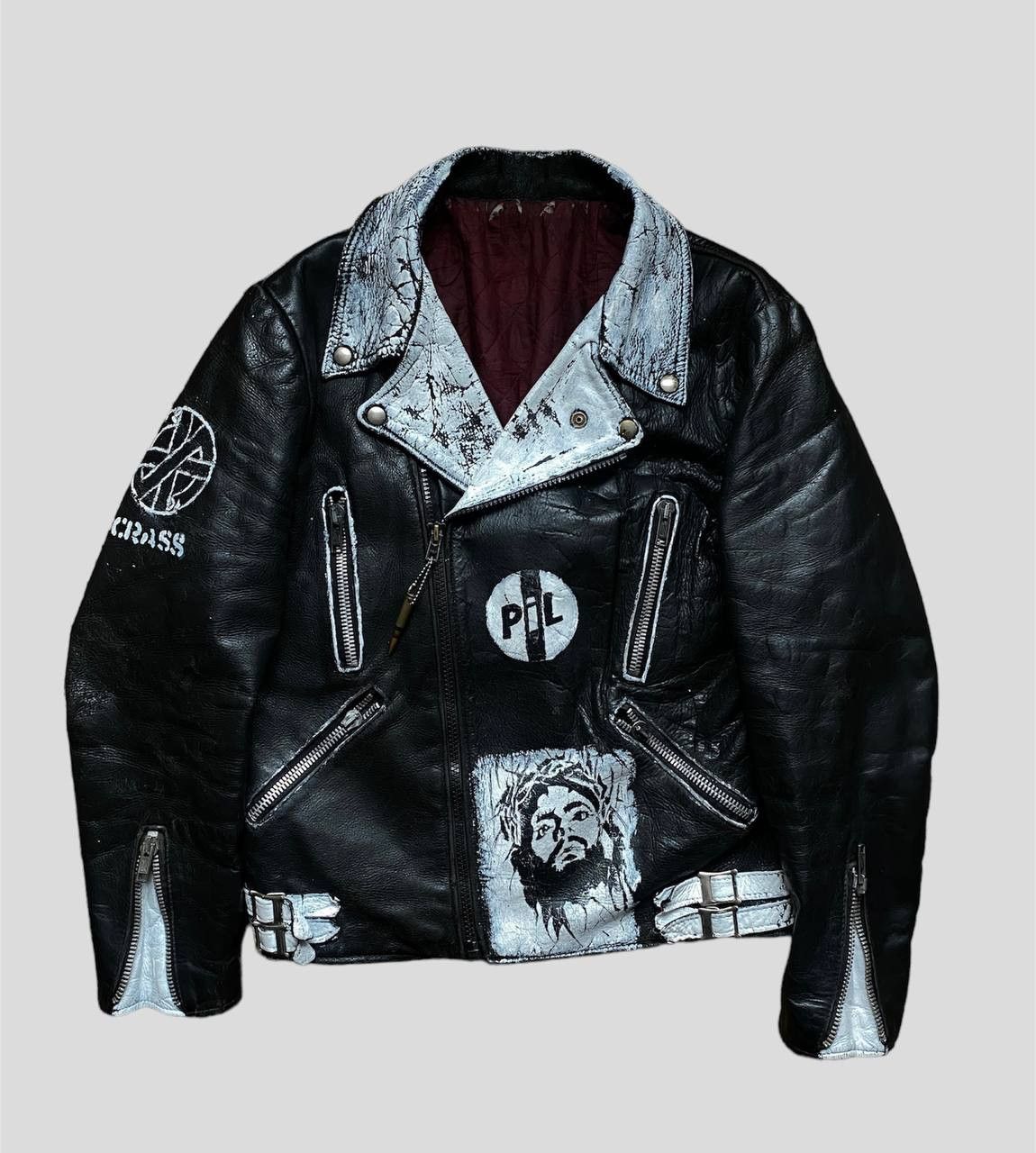 Vintage RARE True Punk Vintage 70s Custom Leather Biker Jacket Size US L / EU 52-54 / 3 - 1 Thumbnail