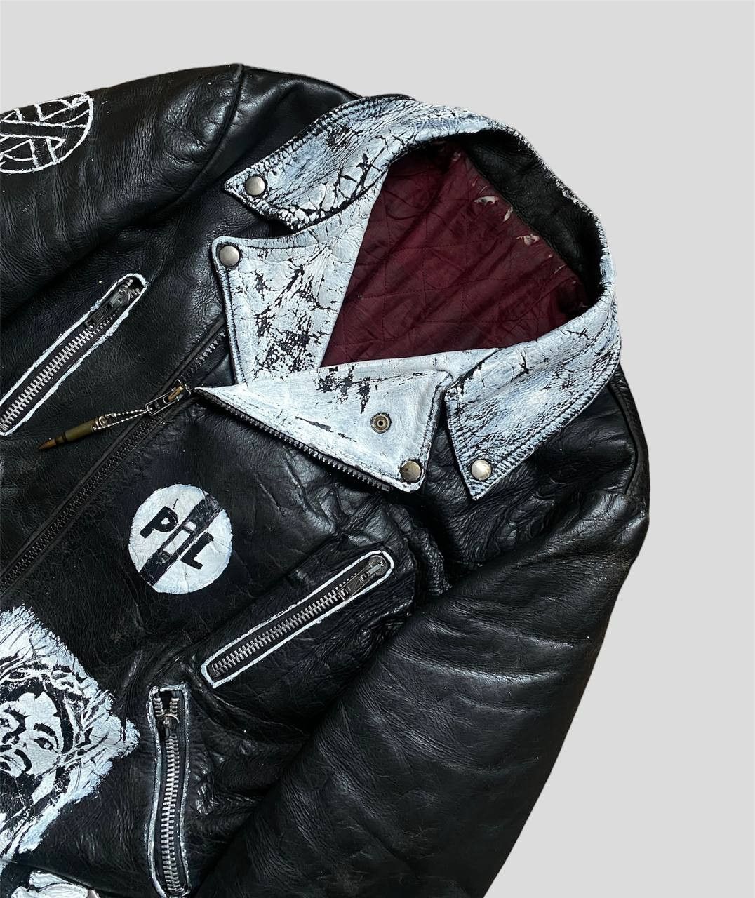 Vintage RARE True Punk Vintage 70s Custom Leather Biker Jacket Size US L / EU 52-54 / 3 - 2 Thumbnail