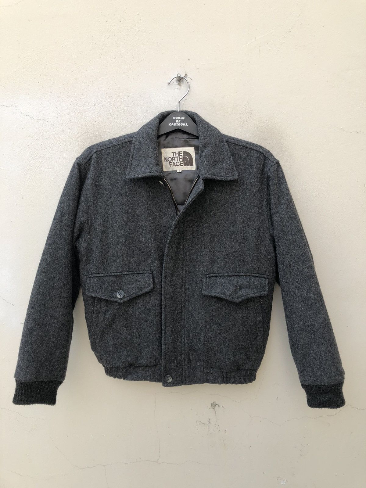 The North Face Vintage 90s The North Face Grey Wool Jacket Bomber Size US S / EU 44-46 / 1 - 10 Thumbnail