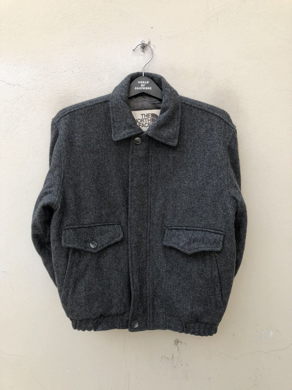 The North Face Vintage 90s The North Face Grey Wool Jacket Bomber Size US S / EU 44-46 / 1 - 6 Thumbnail
