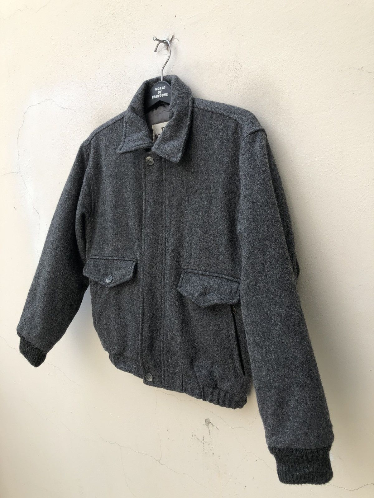 The North Face Vintage 90s The North Face Grey Wool Jacket Bomber Size US S / EU 44-46 / 1 - 3 Thumbnail