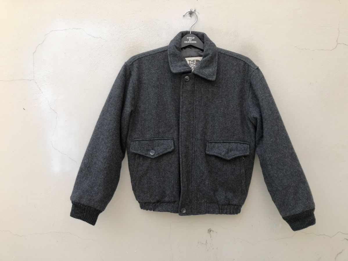 The North Face Vintage 90s The North Face Grey Wool Jacket Bomber Size US S / EU 44-46 / 1 - 1 Thumbnail