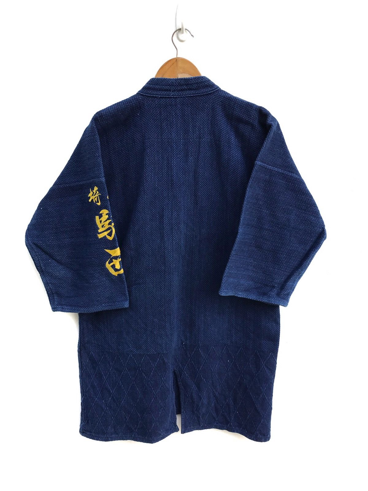 Indigo × Japanese Brand Distressed Indigo Thick Vintage Denim Sanjuro Kimono Jacket Size US M / EU 48-50 / 2 - 3 Thumbnail