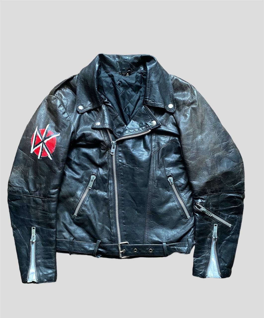 Vintage True Punk Customised Distressed Vintage Leather Jacket