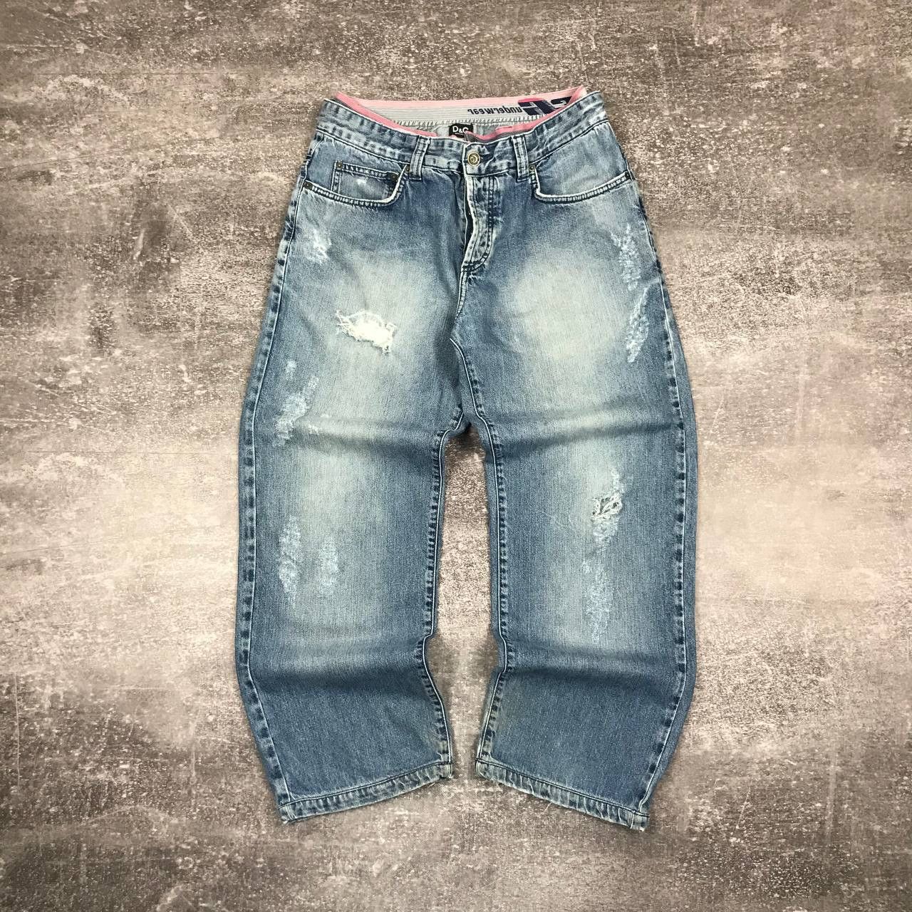 Jean Homme Dolce & Gabbana D&G Rare - Fortement Clouté Et Effet Usé (détresse) - Taille 29/32 - Occasion Très Bon état