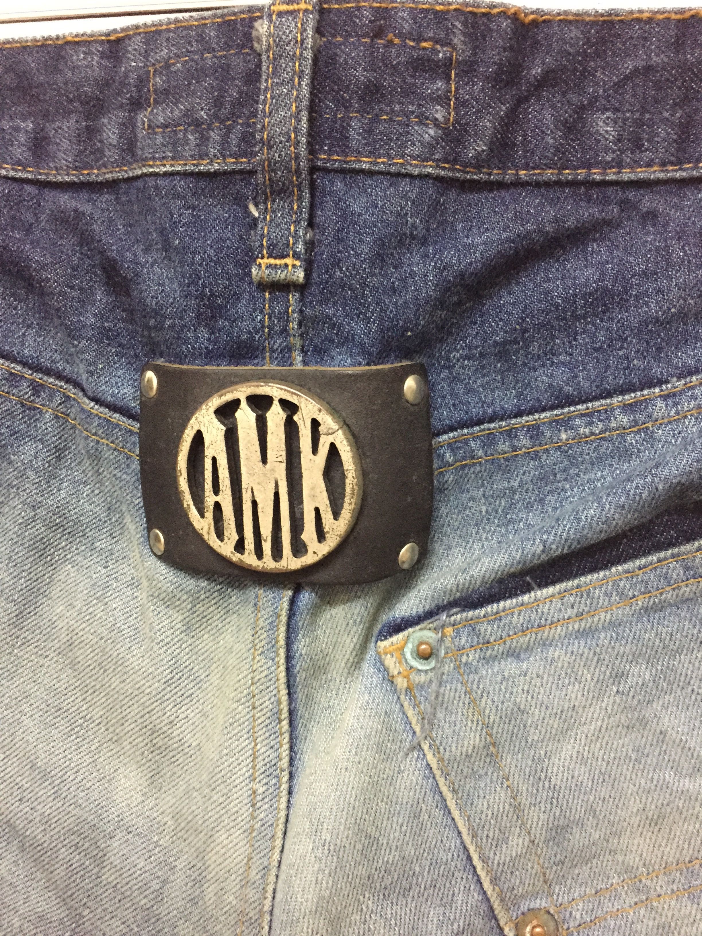 Andrew Mackenzie Vtg AMK Double knee leather Lace Punk flare denim Size US 32 / EU 48 - 5 Thumbnail