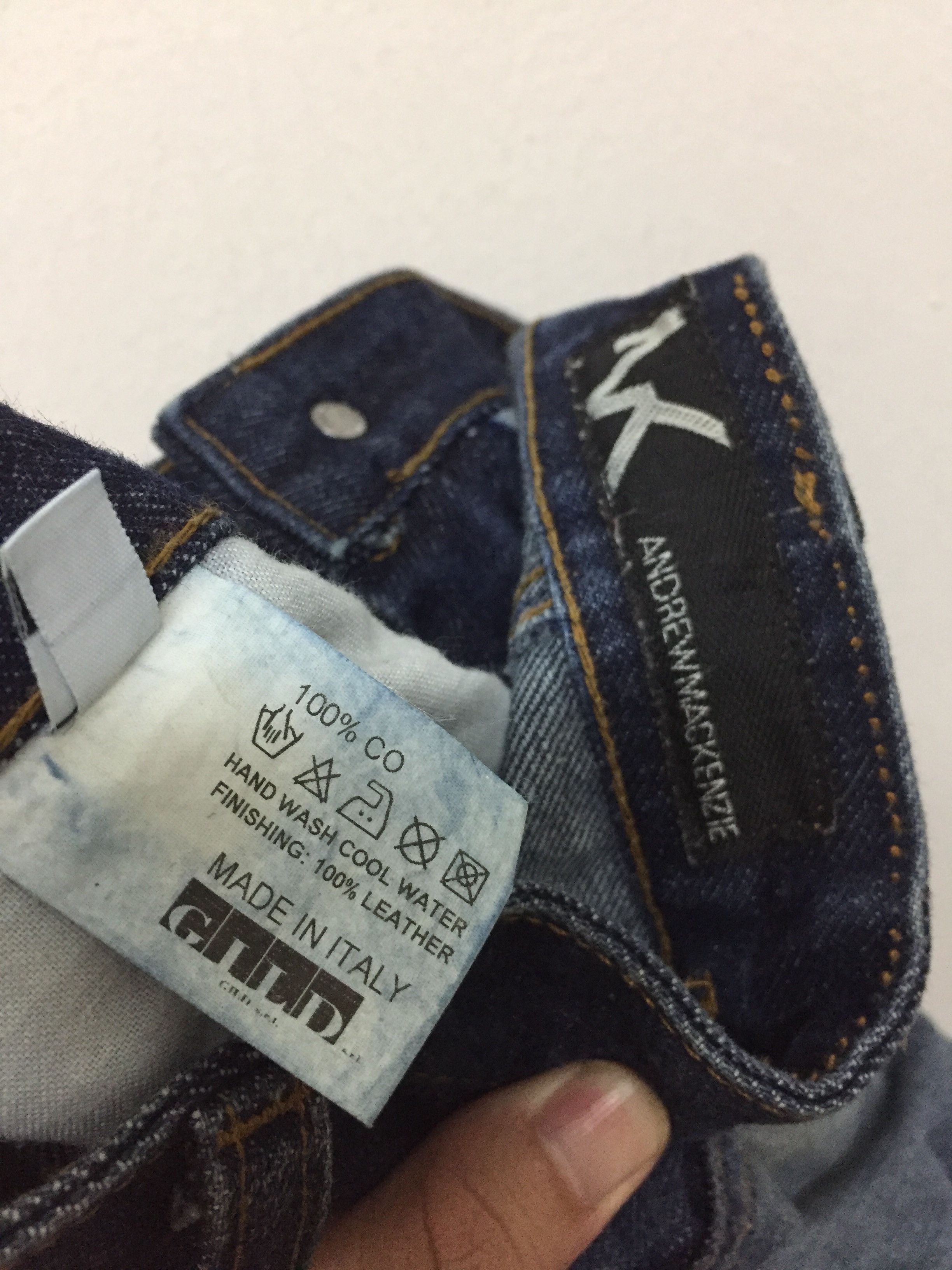 Andrew Mackenzie Vtg AMK Double knee leather Lace Punk flare denim Size US 32 / EU 48 - 11 Thumbnail