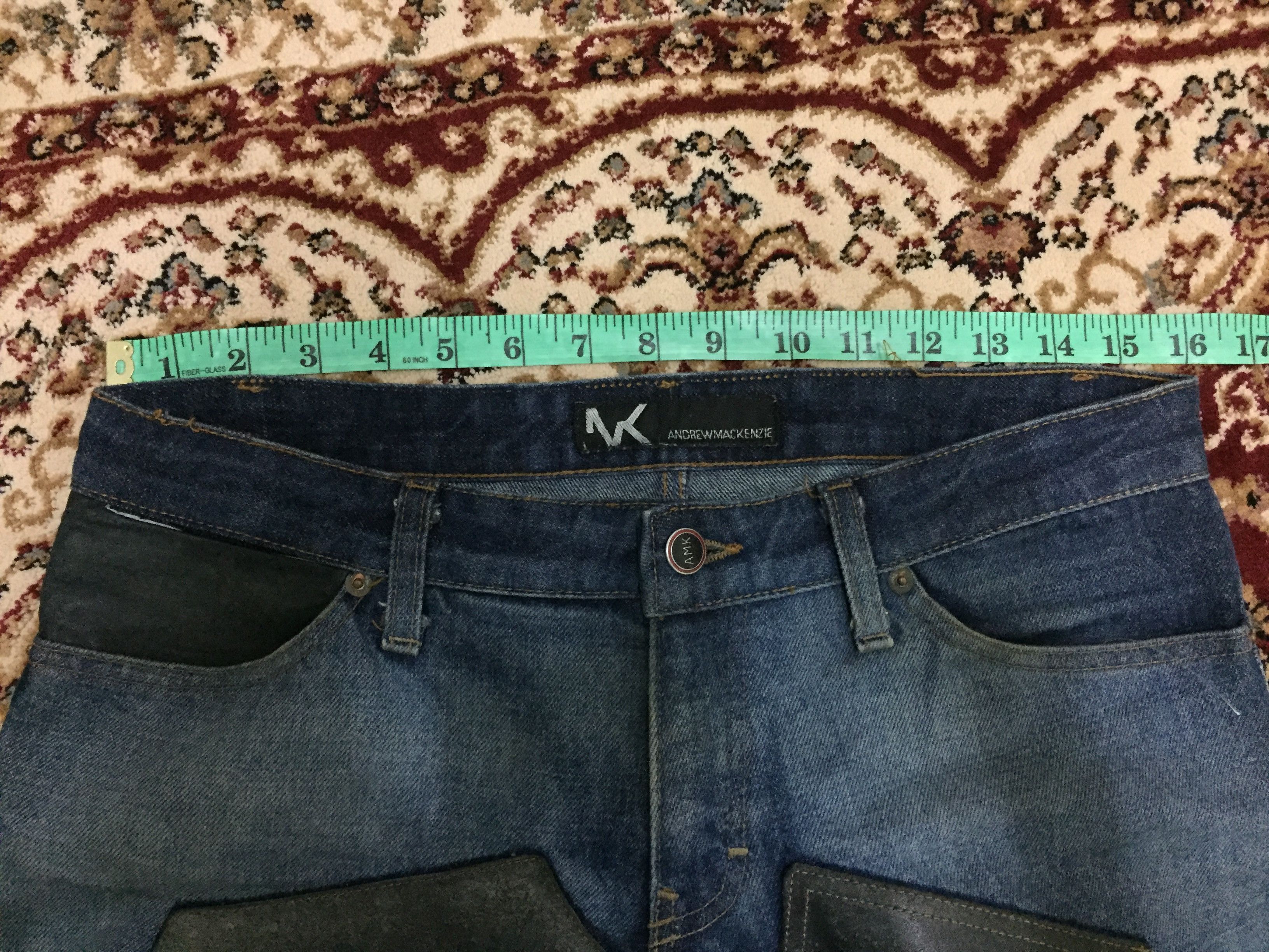 Andrew Mackenzie Vtg AMK Double knee leather Lace Punk flare denim Size US 32 / EU 48 - 12 Thumbnail