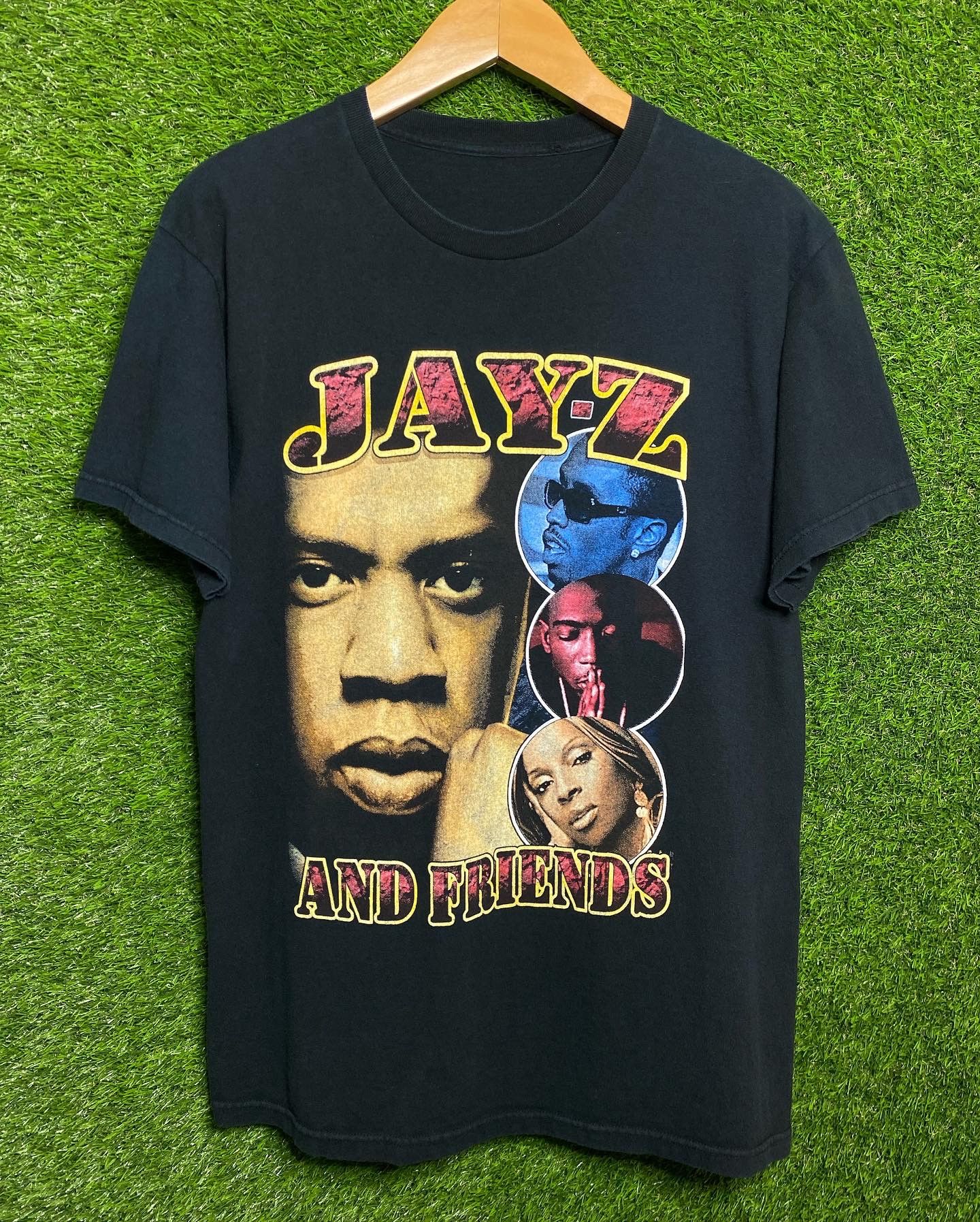 image of Rap Tees x Vintage Jay-Z And Friends Tour Bootleg Rap Tee Shirt in Black, Men's (Size XL)