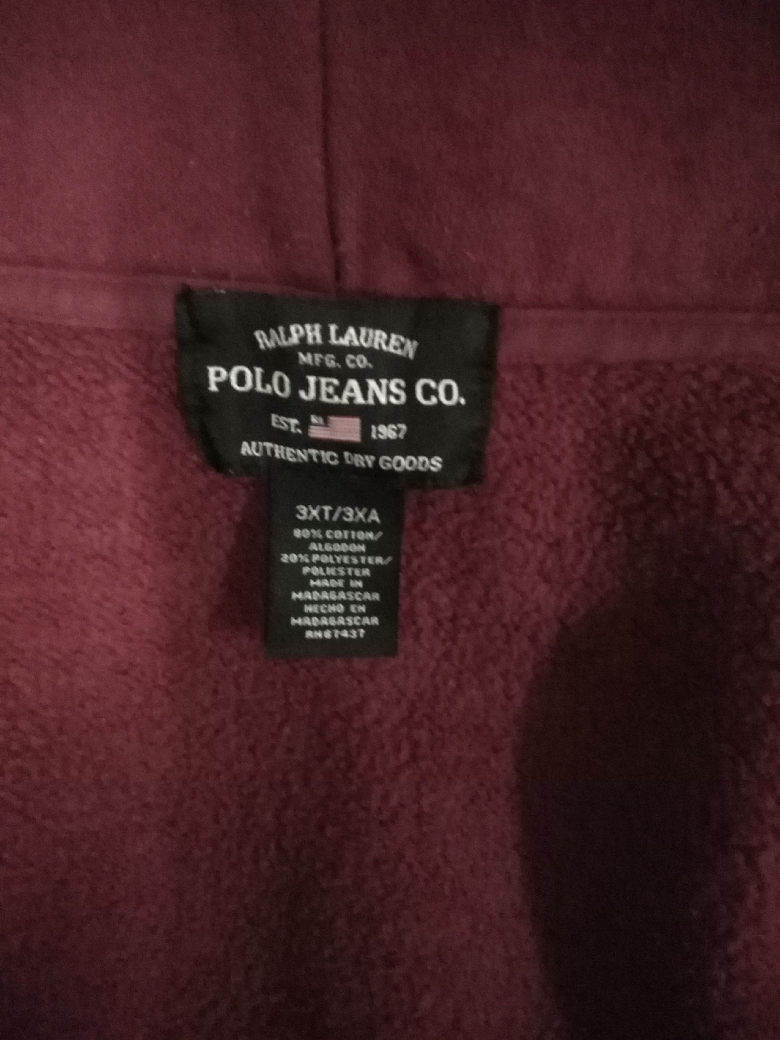 Polo Ralph Lauren OVERSIZED 31.5x33.5 Inches SPELL OUT 'POLO JEANS COMPANY' Size US XXL / EU 58 / 5 - 9 Thumbnail