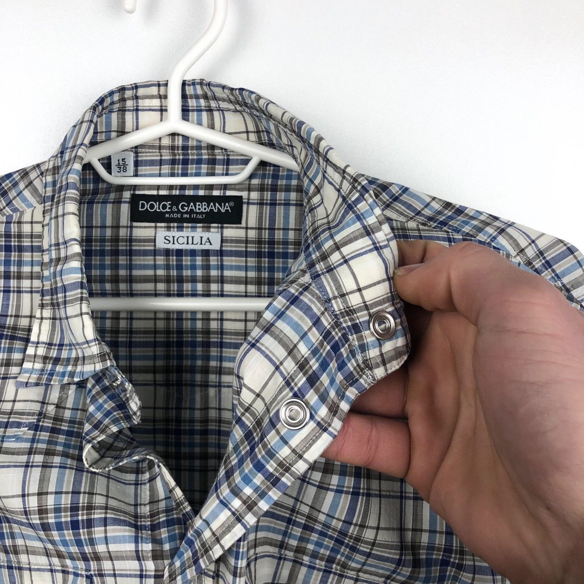 Dolce & Gabbana × Vintage Dolce&Gabbana sicilia long sleeve shirt buttons mens 15/38 Size US S / EU 44-46 / 1 - 4 Thumbnail