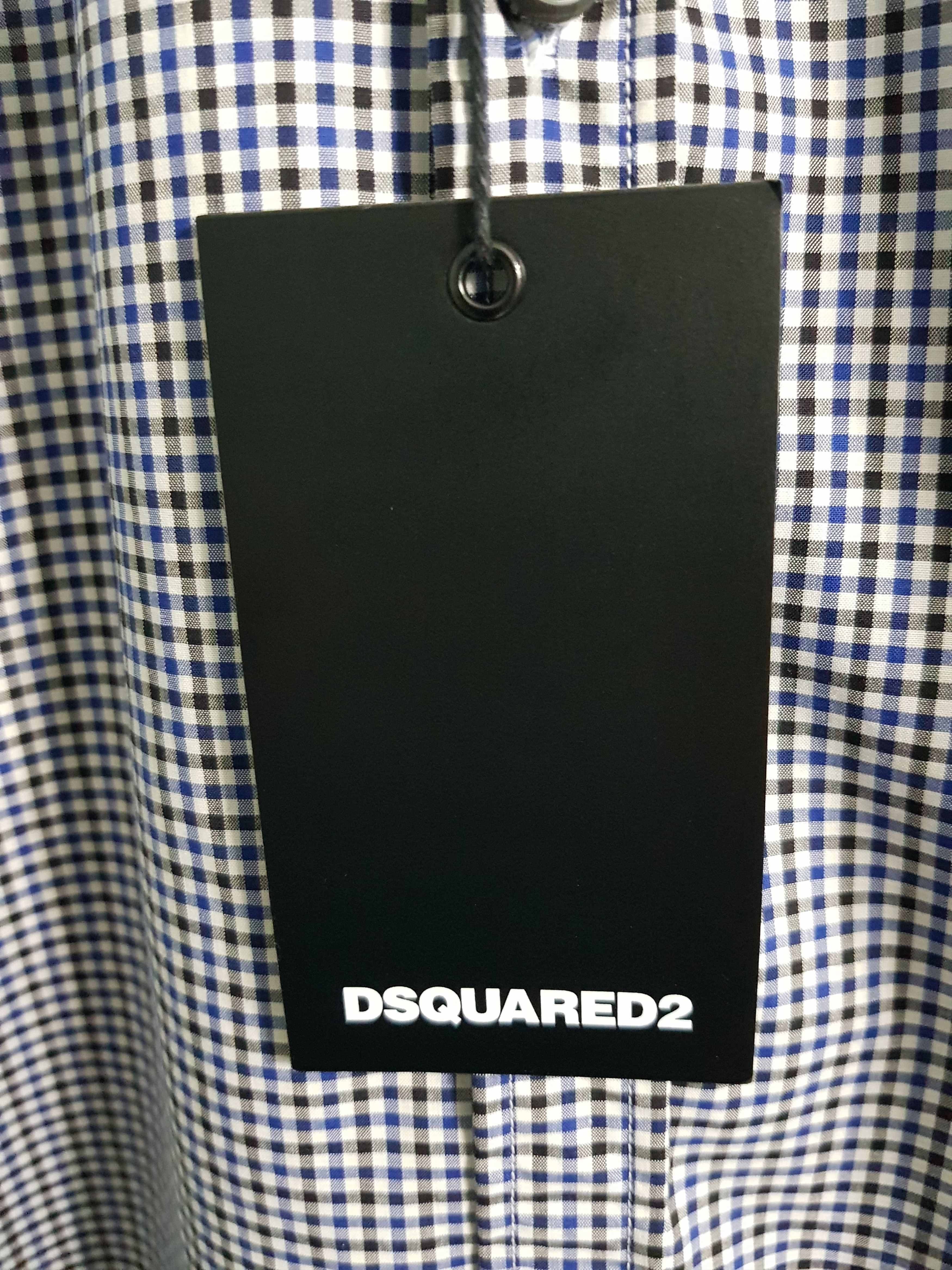 Dsquared2 Blue and Black Gingham Check Shirt Size US M / EU 48-50 / 2 - 5 Thumbnail
