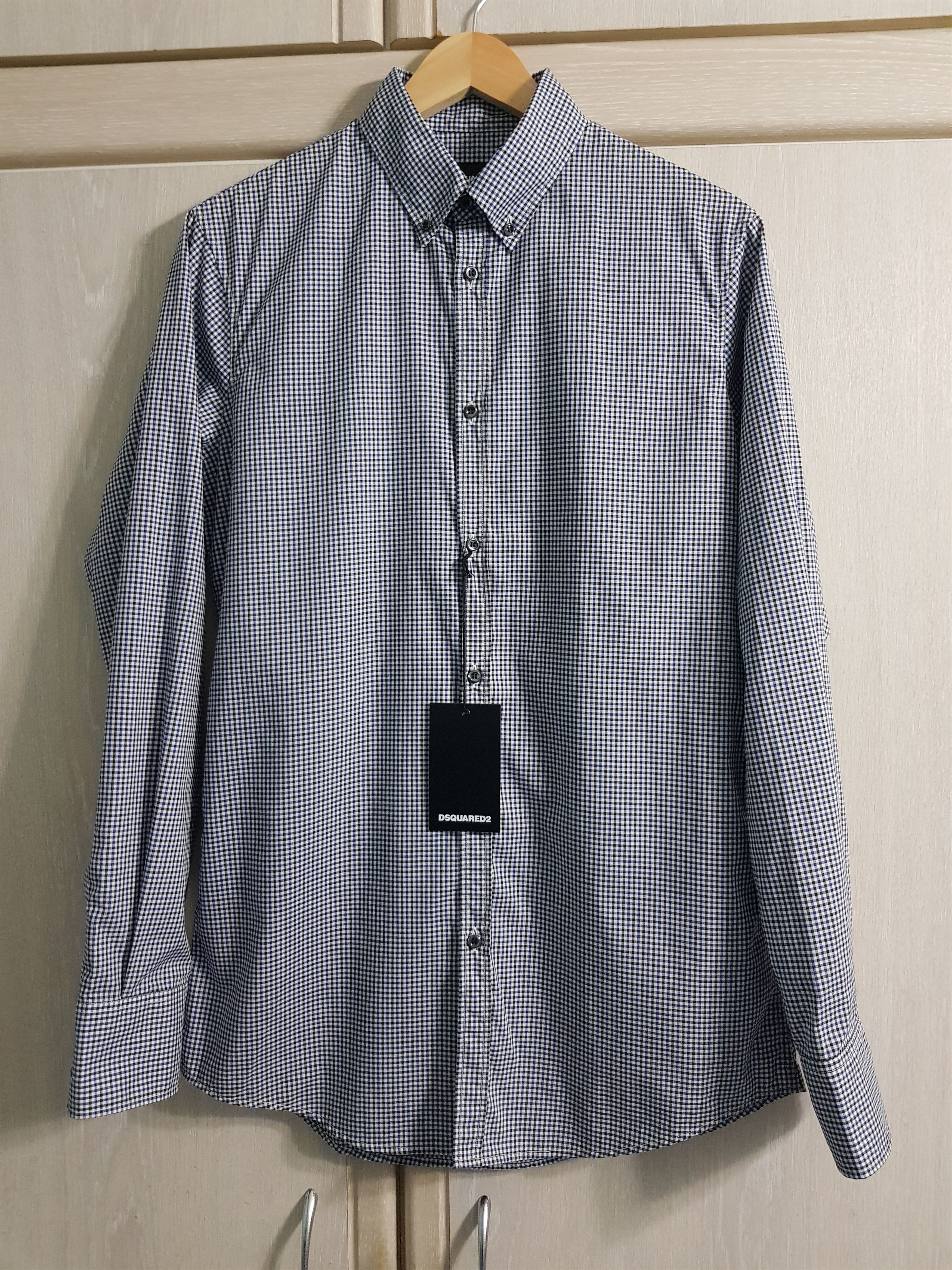 Dsquared2 Blue and Black Gingham Check Shirt Size US M / EU 48-50 / 2 - 1 Thumbnail