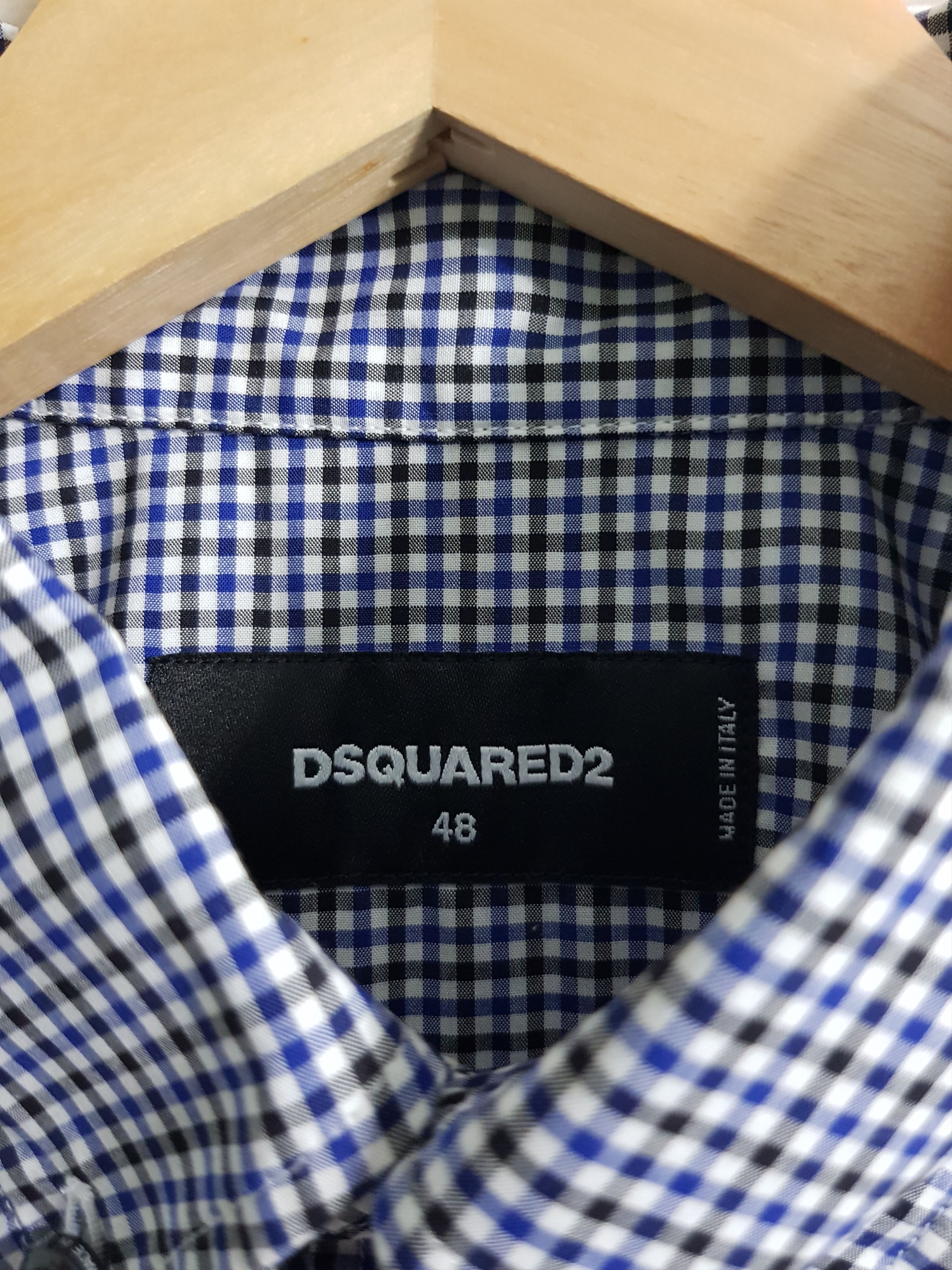 Dsquared2 Blue and Black Gingham Check Shirt Size US M / EU 48-50 / 2 - 2 Thumbnail