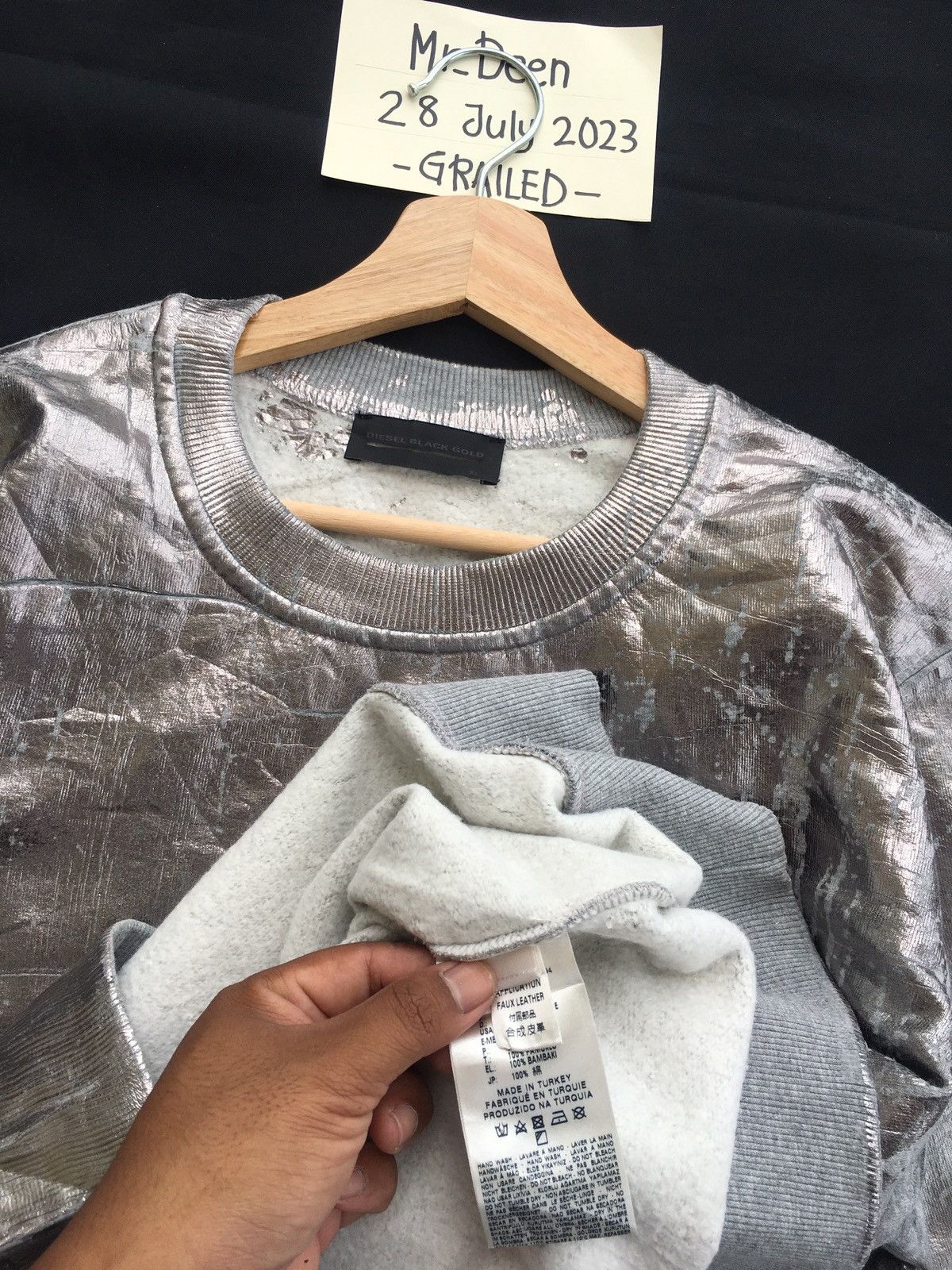 Diesel Black Gold Rare Diesel Black Gold Longsleeve Silver Shirt Size US XL / EU 56 / 4 - 8 Thumbnail