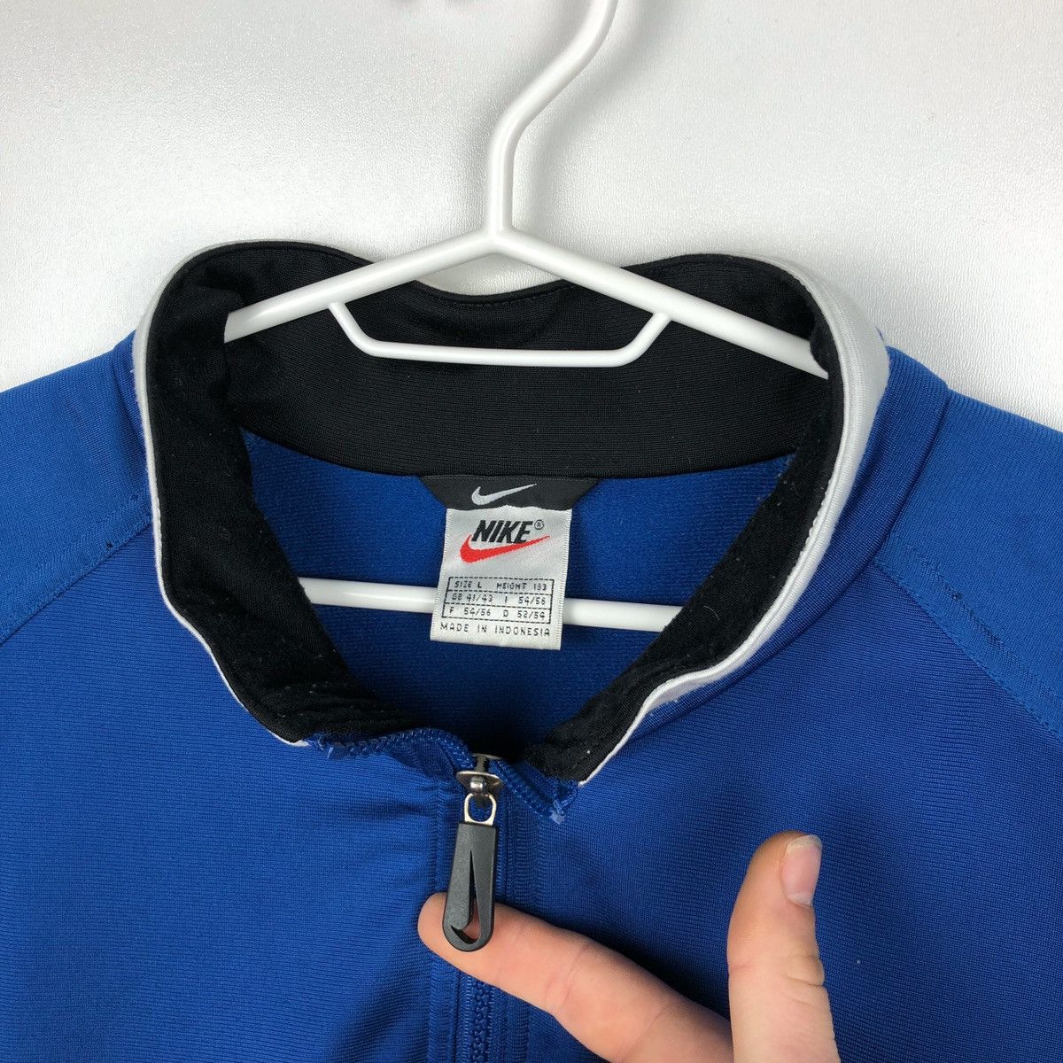 Nike × Vintage Vintage Nike Track Top sweater 90s full zip big logo mens L Size US L / EU 52-54 / 3 - 4 Thumbnail