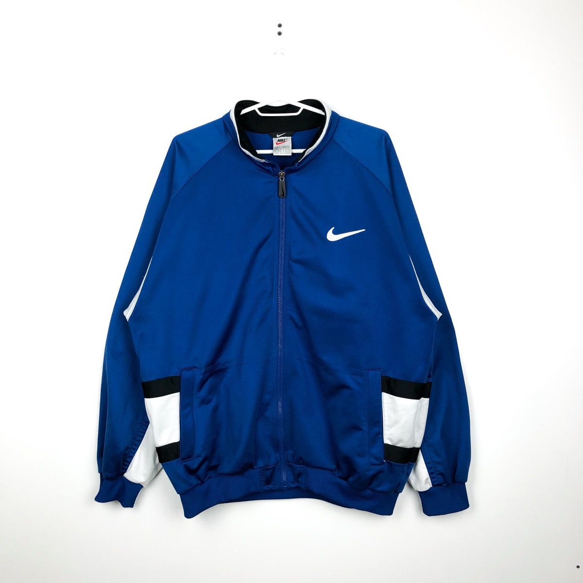 Nike × Vintage Vintage Nike Track Top sweater 90s full zip big logo mens L Size US L / EU 52-54 / 3 - 1 Thumbnail