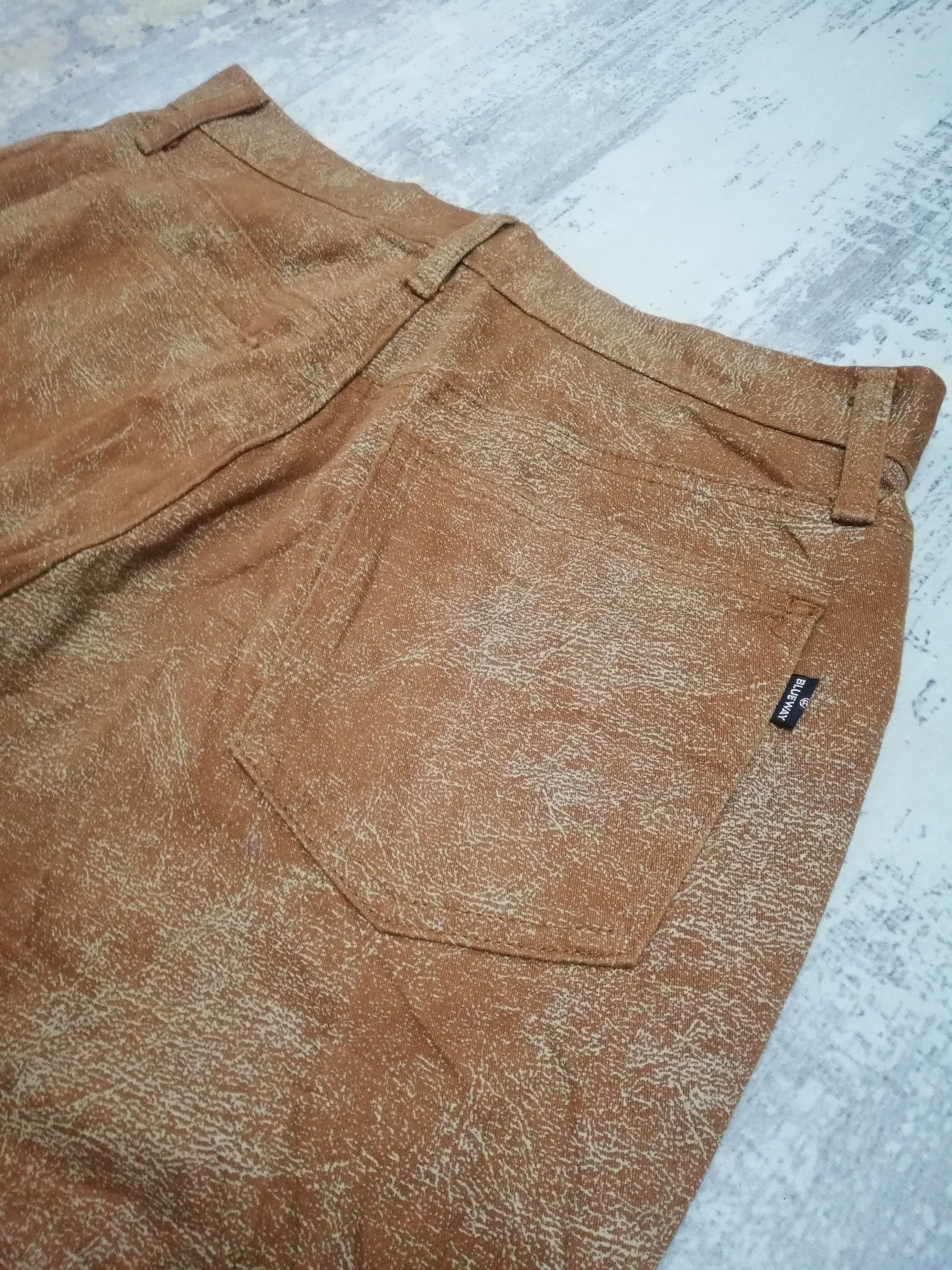 Japanese Brand Blue Way Japanese Abstract Print Baggy Retro Pants Size US 29 - 4 Thumbnail