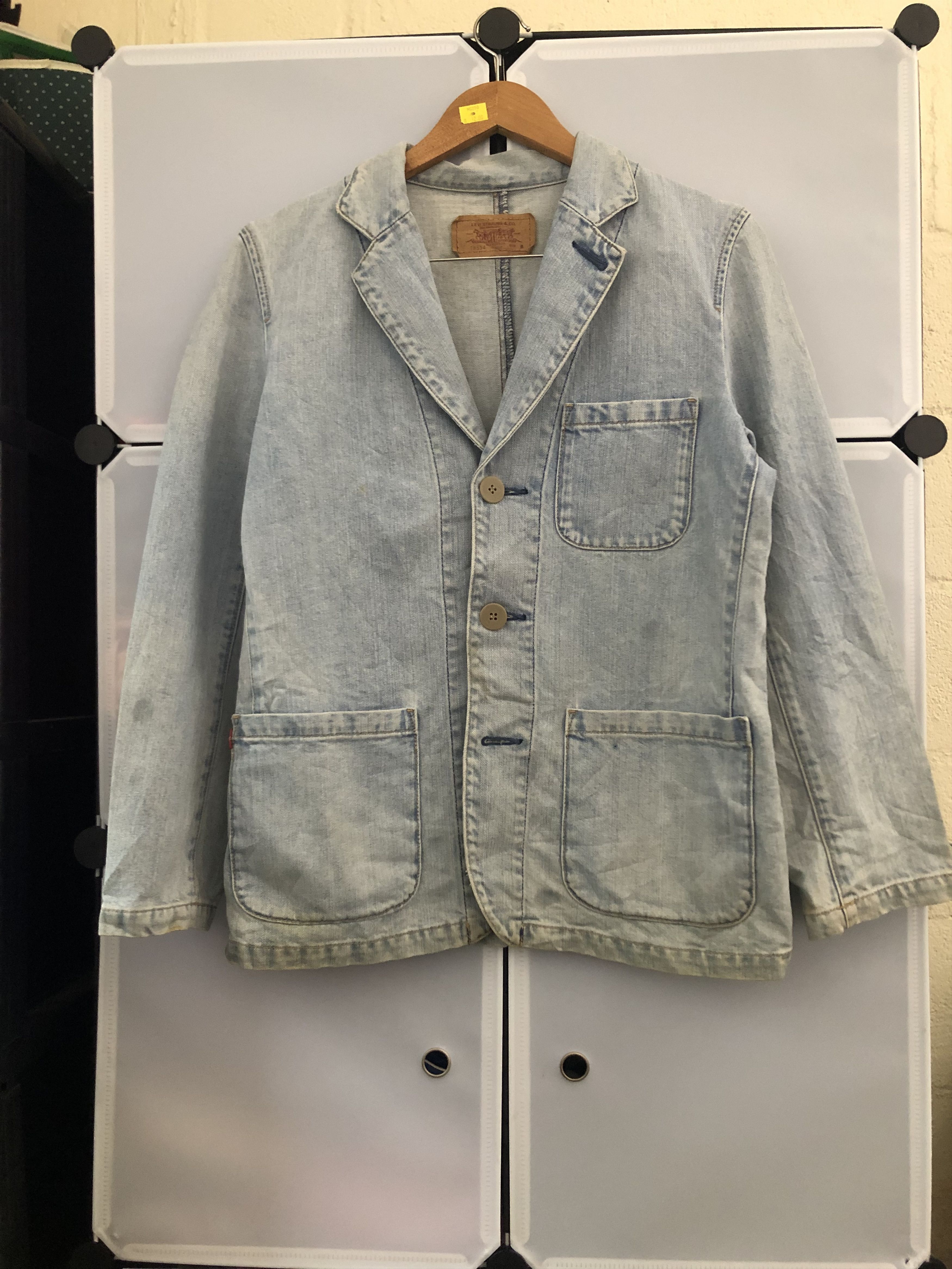 Denim blazer jacket with logo