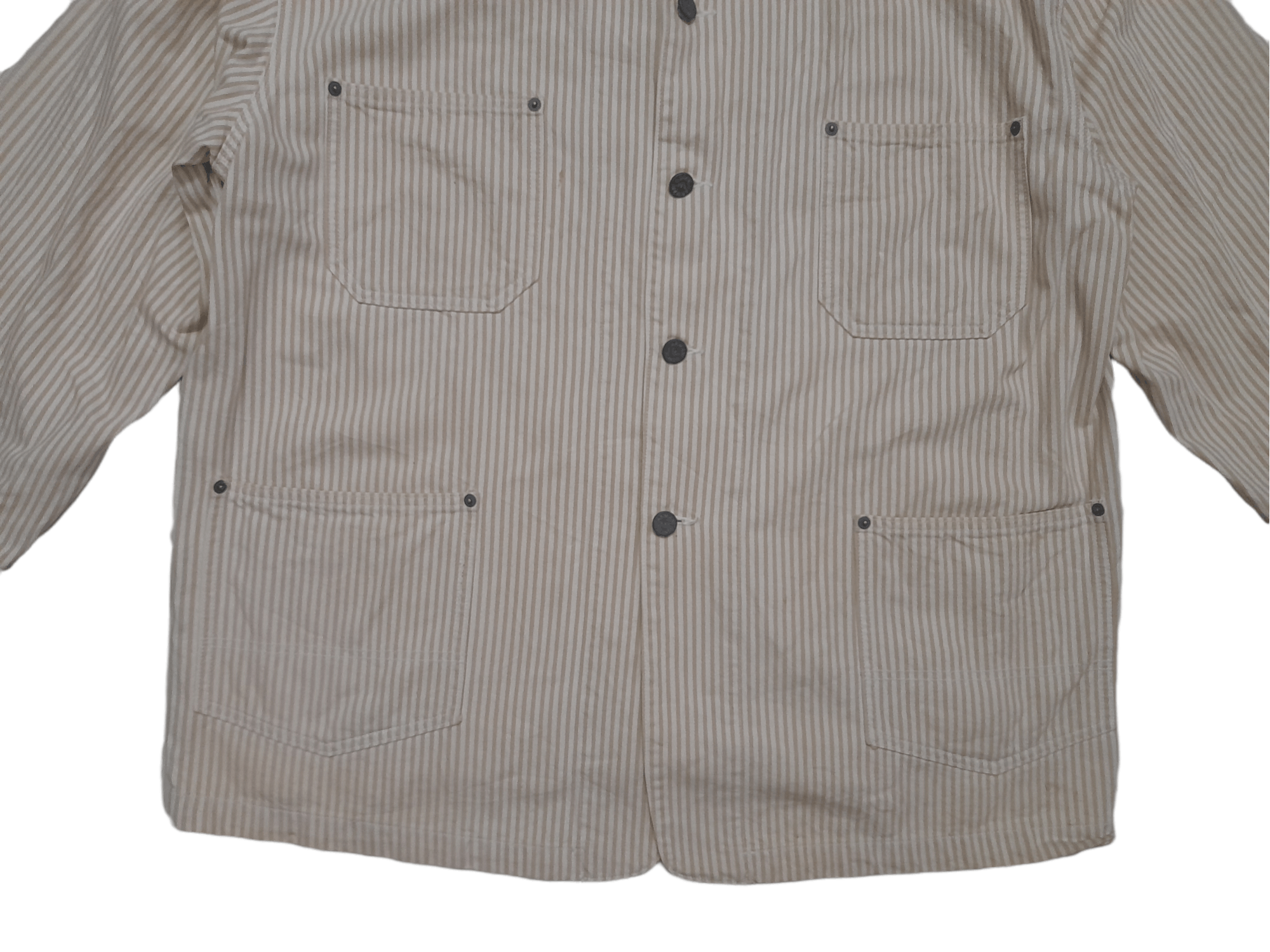 Armani 90s Armani Hickory Stripe Chore Jacket (E315) Size US L / EU 52-54 / 3 - 2 Thumbnail