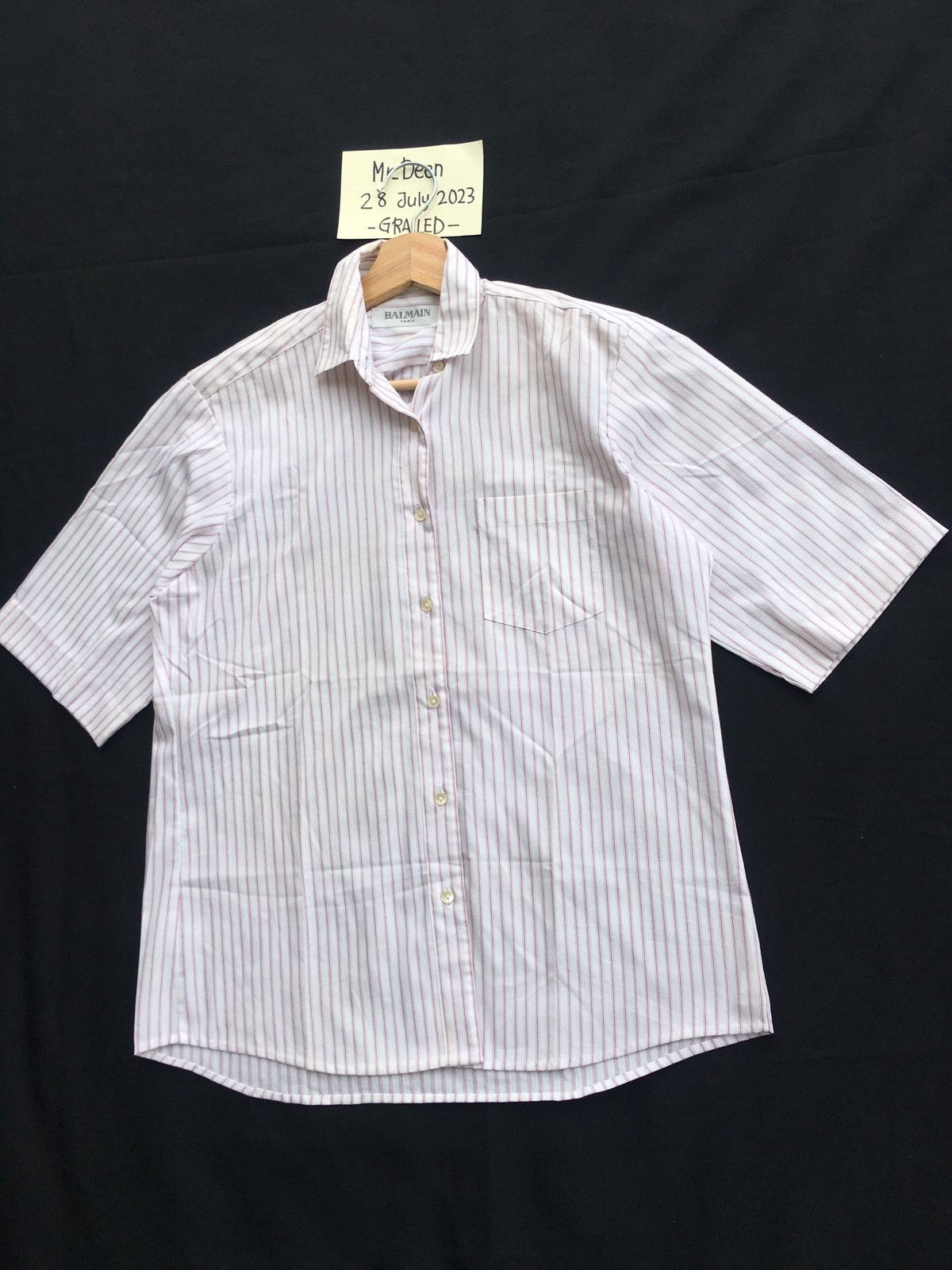 Balmain Vintage 90s Balmain Paris Stripes Buttons Shirt Size US M / EU 48-50 / 2 - 3 Thumbnail