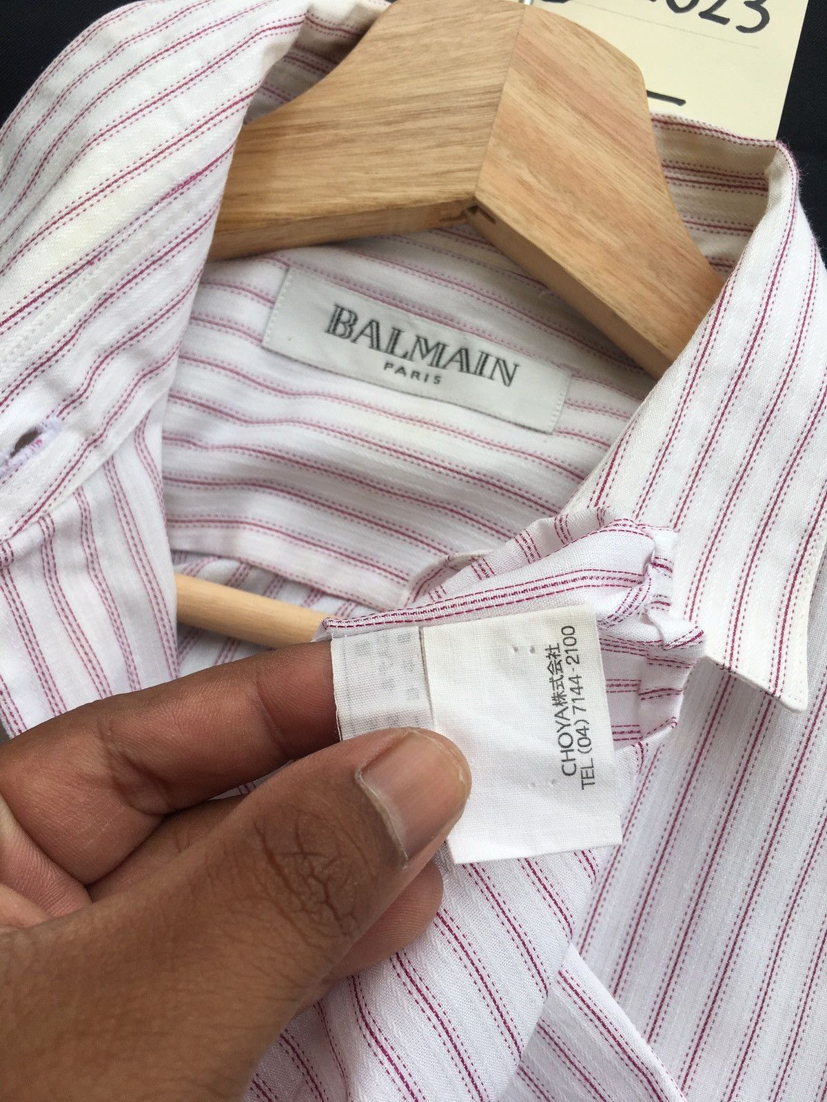 Balmain Vintage 90s Balmain Paris Stripes Buttons Shirt Size US M / EU 48-50 / 2 - 10 Thumbnail