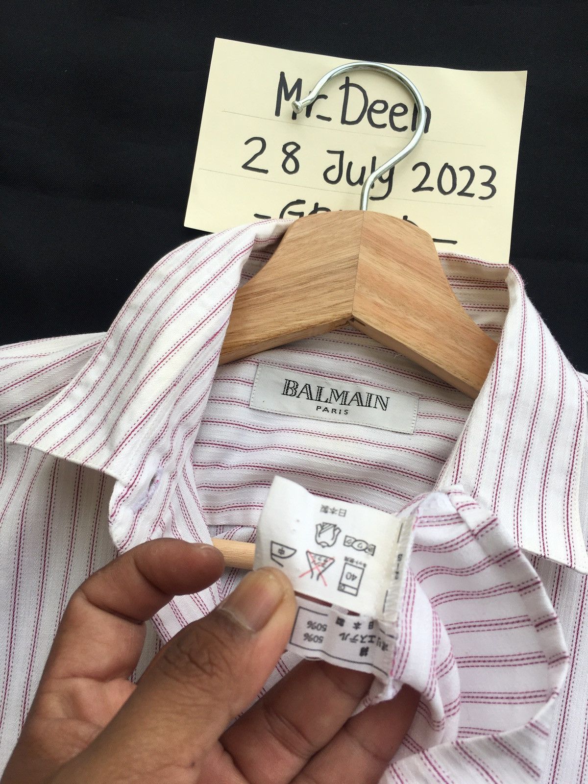 Balmain Vintage 90s Balmain Paris Stripes Buttons Shirt Size US M / EU 48-50 / 2 - 8 Thumbnail