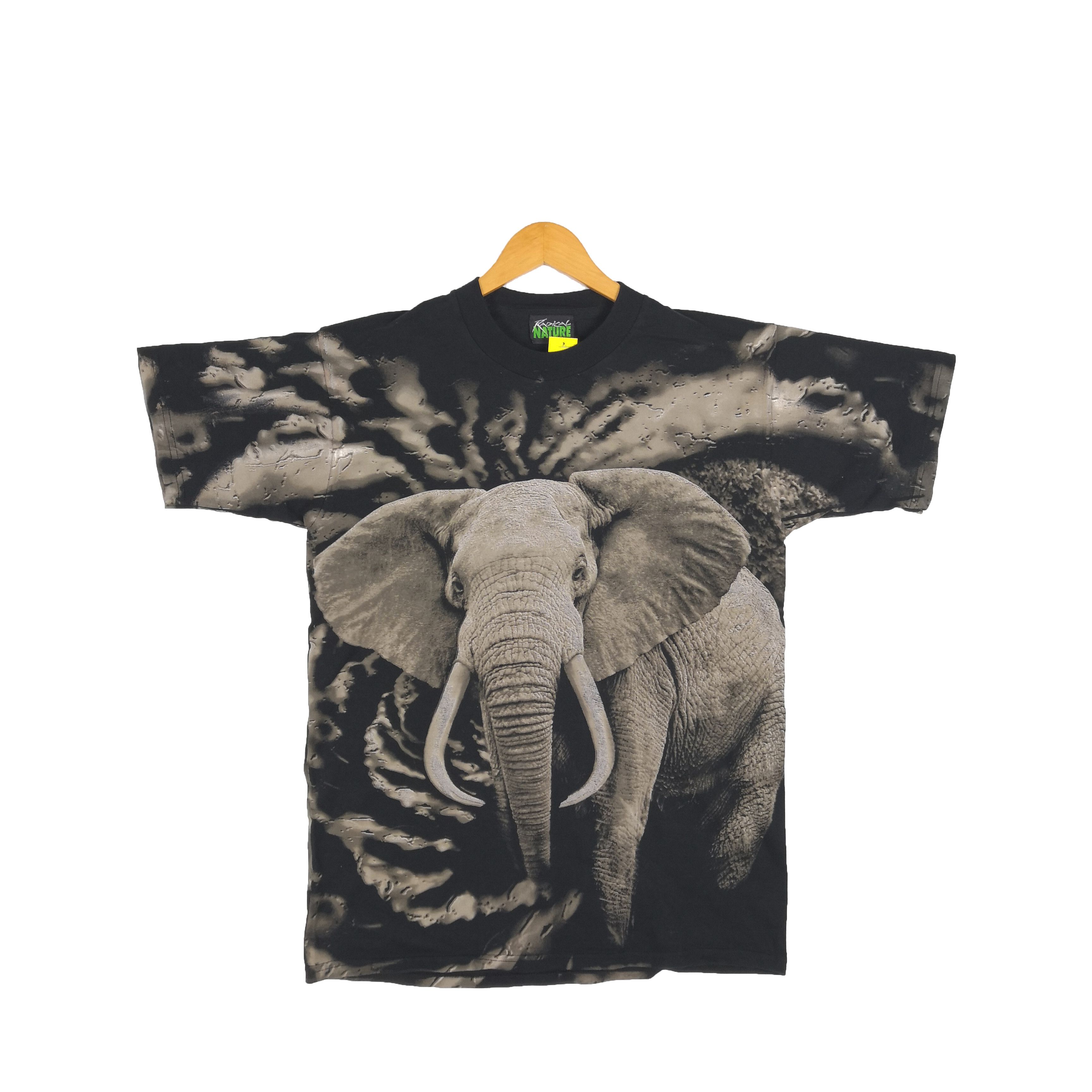 Vintage Vintage Animal T-Shirt Habitat Elephant Over Print Tee Size US L / EU 52-54 / 3 - 1 Thumbnail