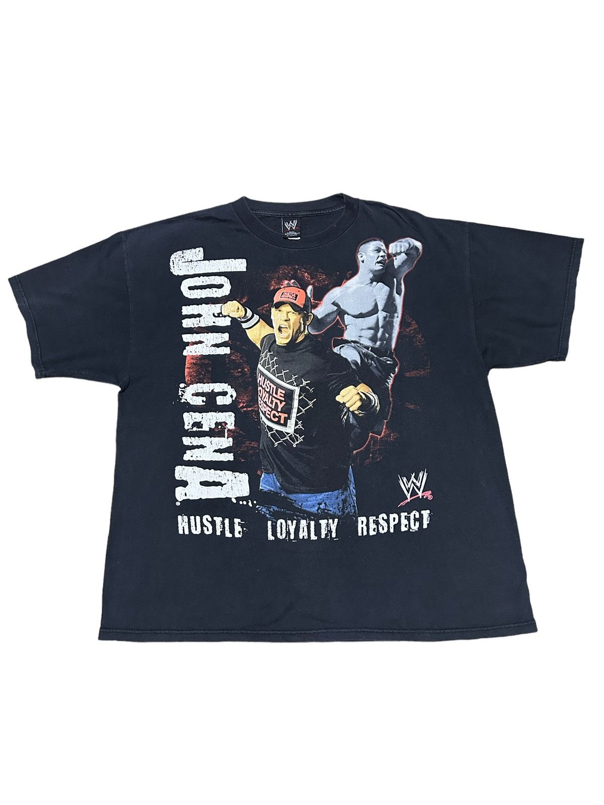 image of Vintage x Wwe 2000S Wwe John Cena Raptee Style in Black, Men's (Size XL)