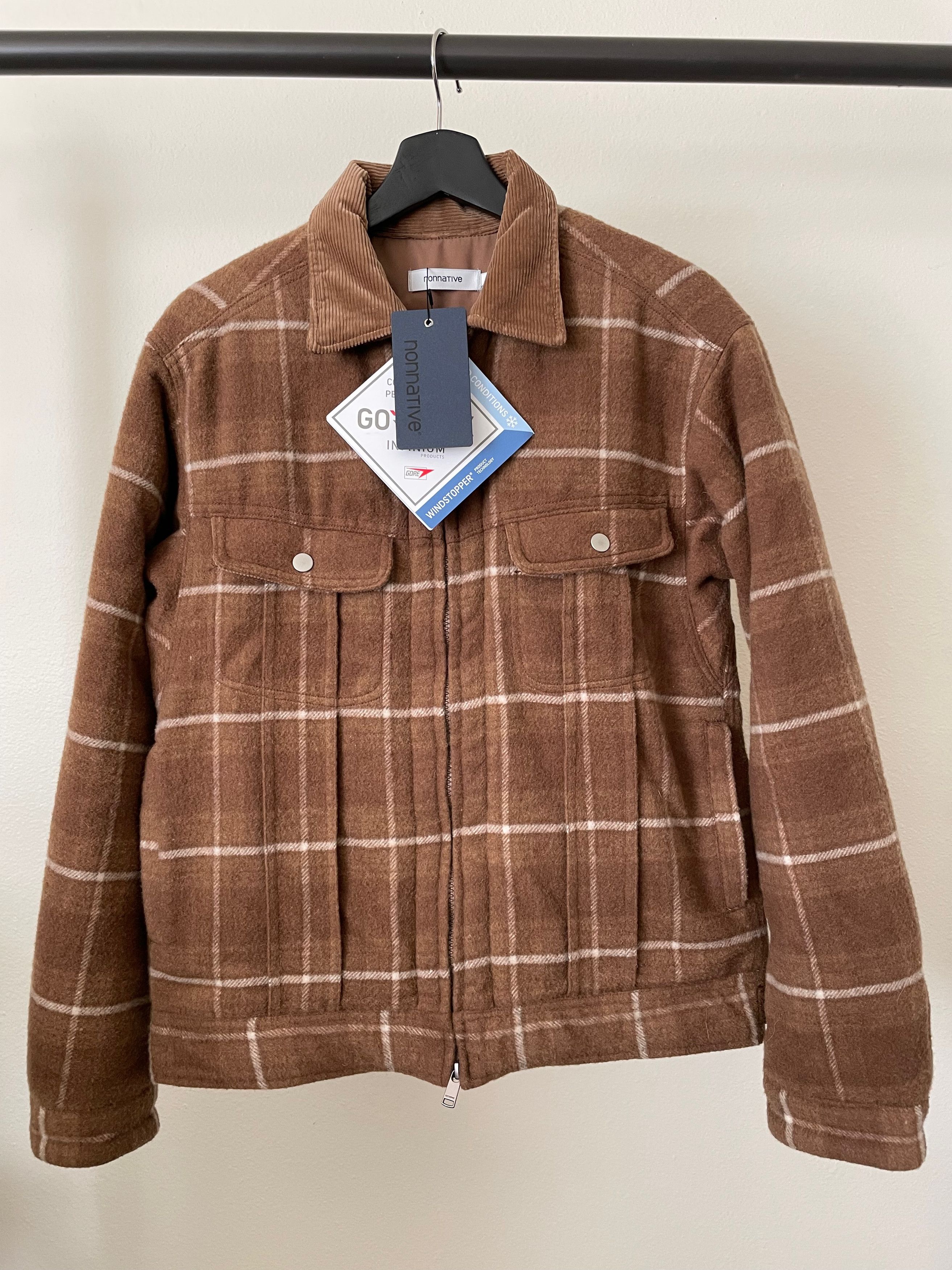 image of Nonnative Wool Flannel Trucker Jacket Gore-Tex, Men's (Size Small)