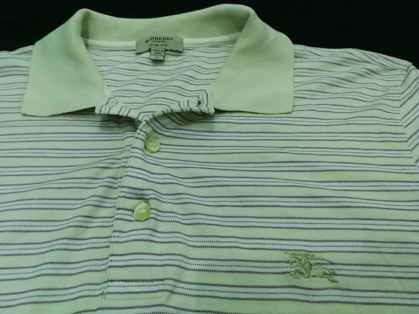 Burberry Authentic Burberry Polo Shirt Striped Slim Fit Classic Tee Size US M / EU 48-50 / 2 - 2 Thumbnail