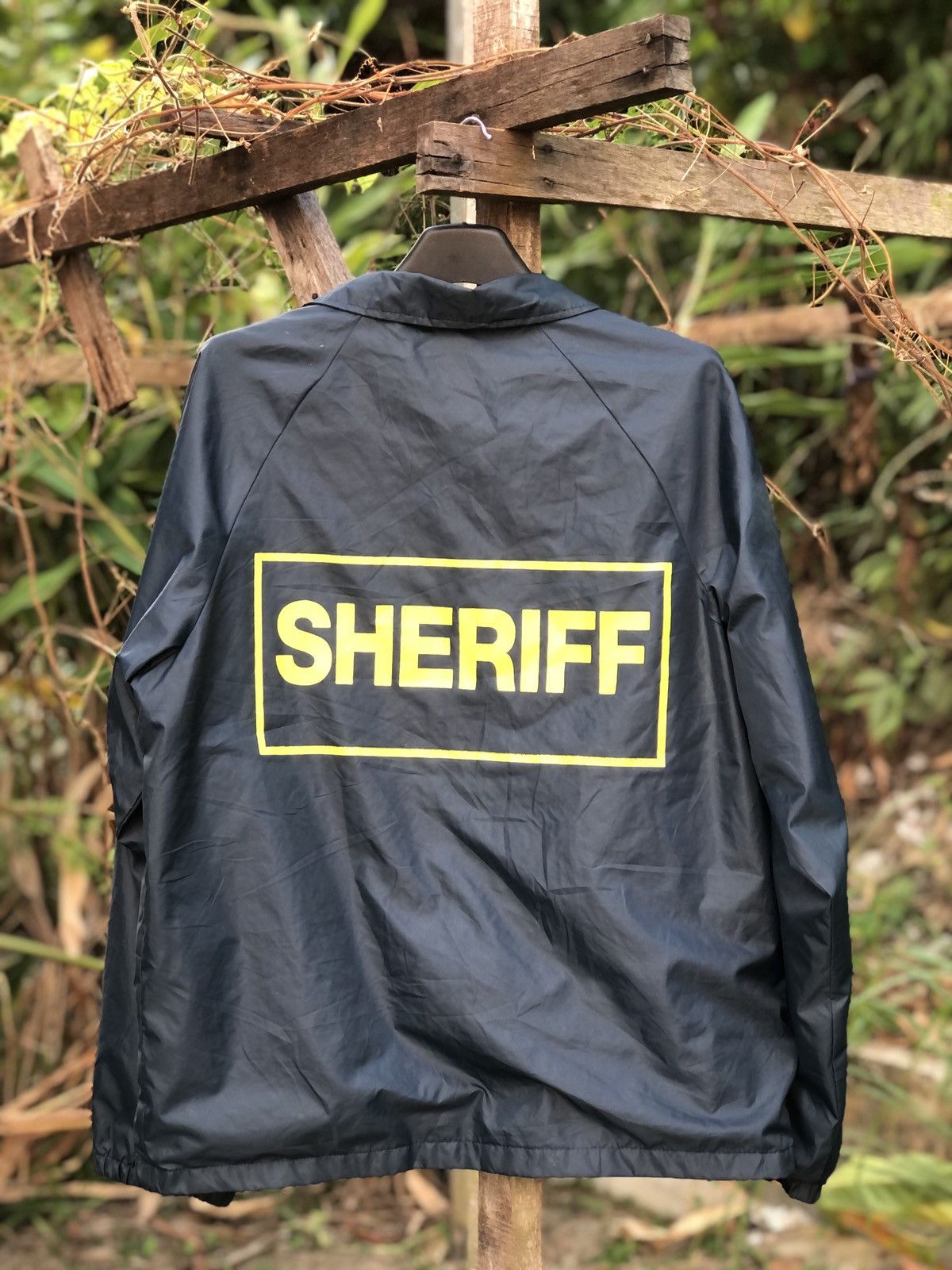 Vintage Vintage 80's Sheriff Snap Front Nylon Coach Jacket Size US XL / EU 56 / 4 - 4 Thumbnail