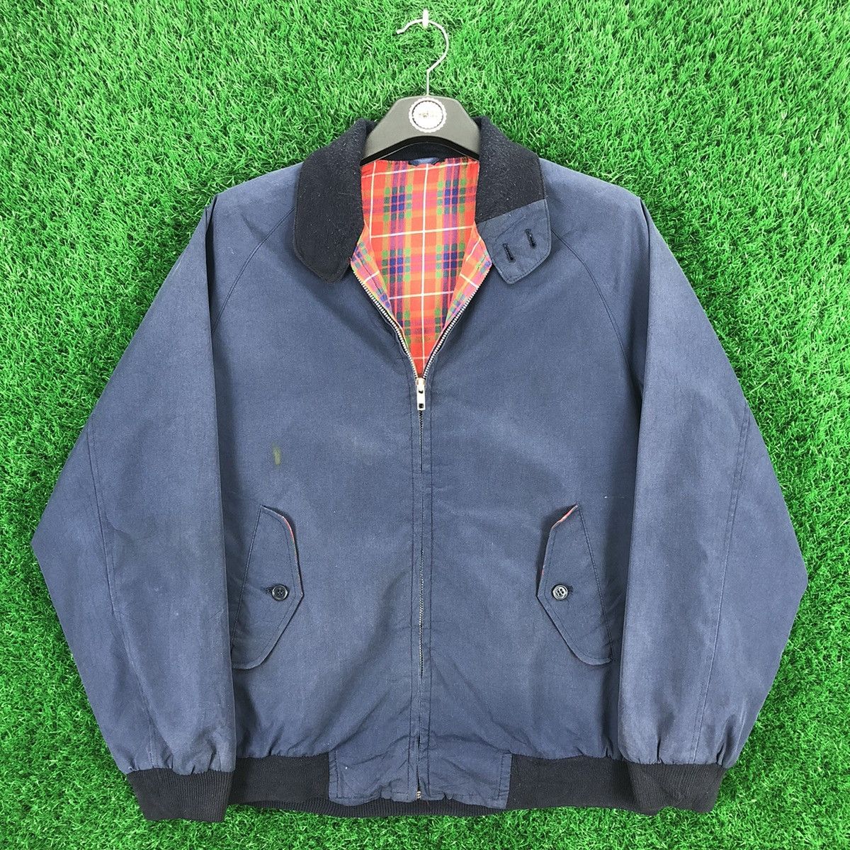 image of Vintage 80's Casual Work Zipper Jacket Unbranded in Blue, Men's (Size Medium)