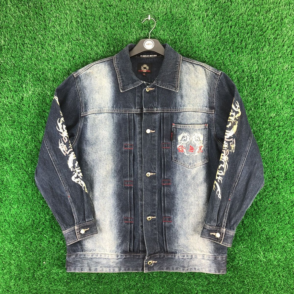 Japanese Brand Vintage Denim Jacket Single Pocket by M.Cross.M Ruffians Size US XL / EU 56 / 4 - 1 Thumbnail